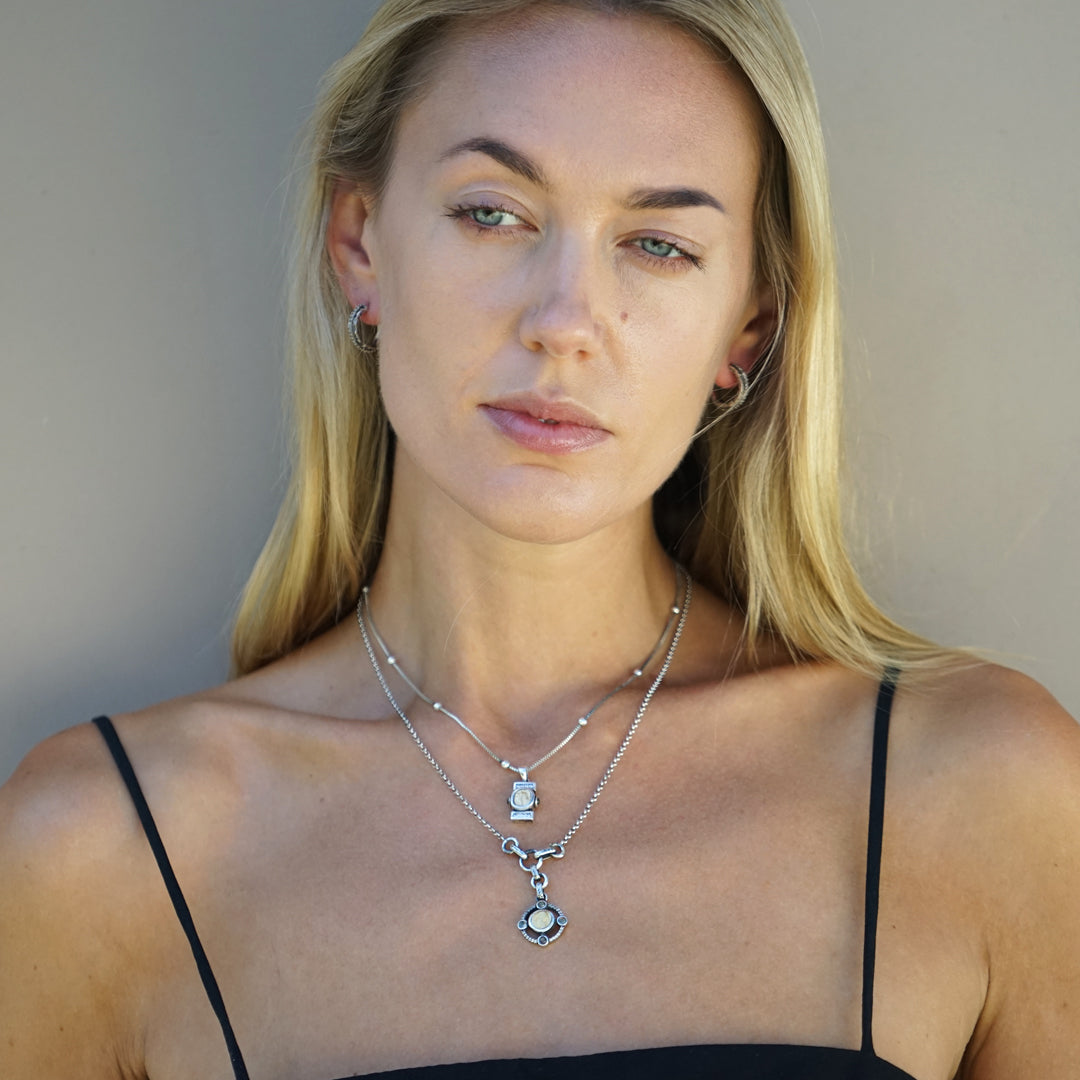 Mini Vintage Silver Miko Coin Necklace