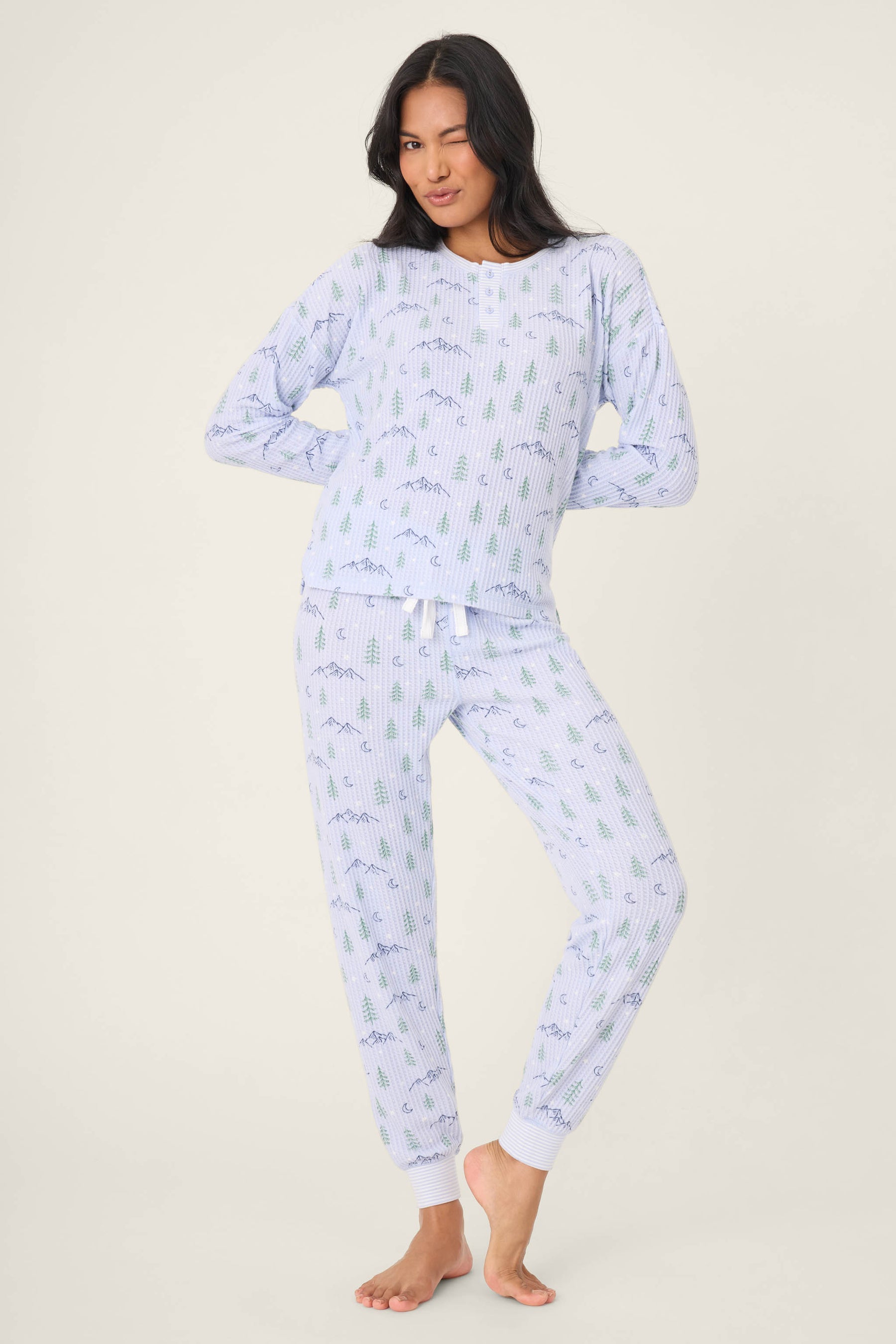 Ski Jammies Classic Set - Periwinkle Mountains