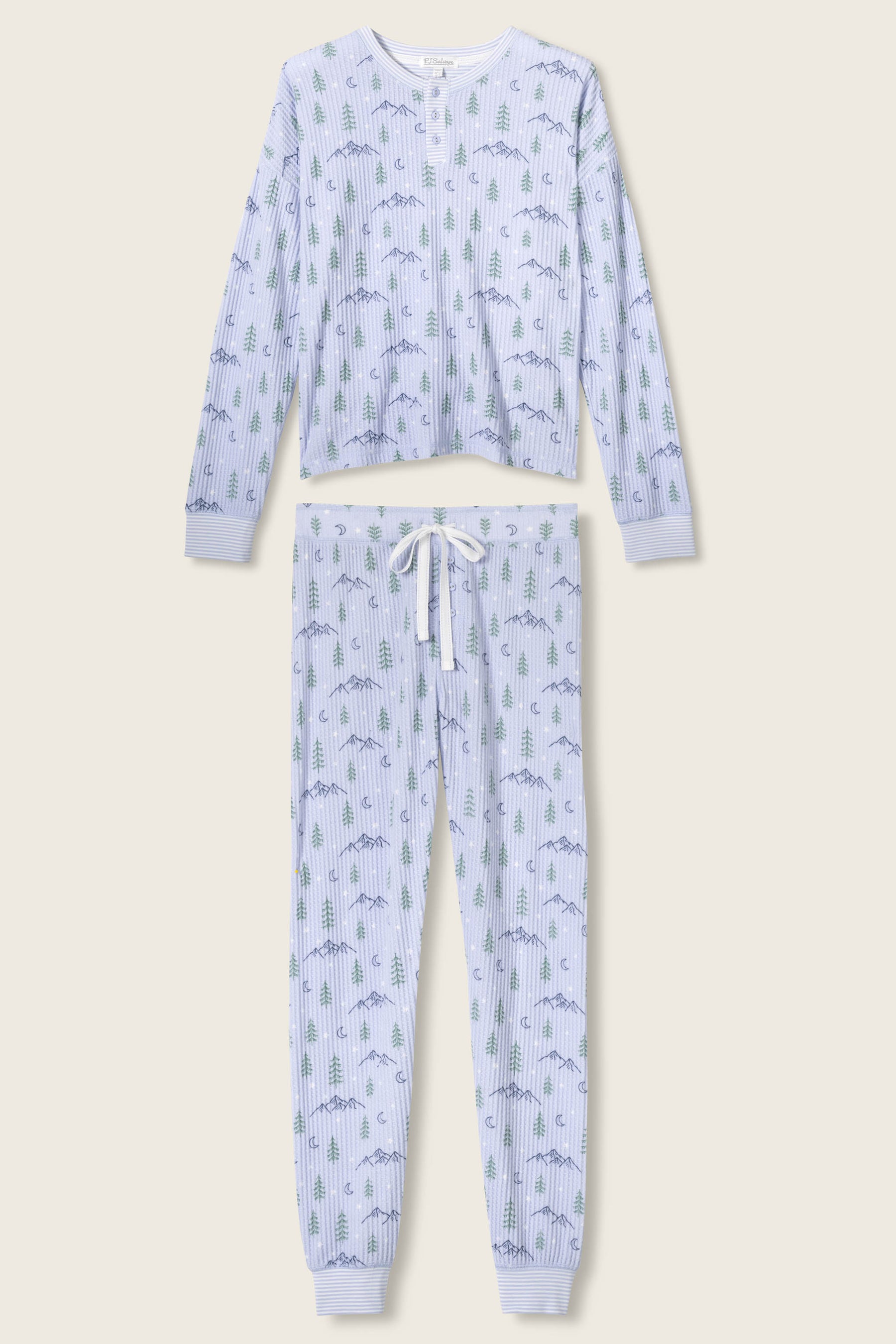 Ski Jammies Classic Set - Periwinkle Mountains