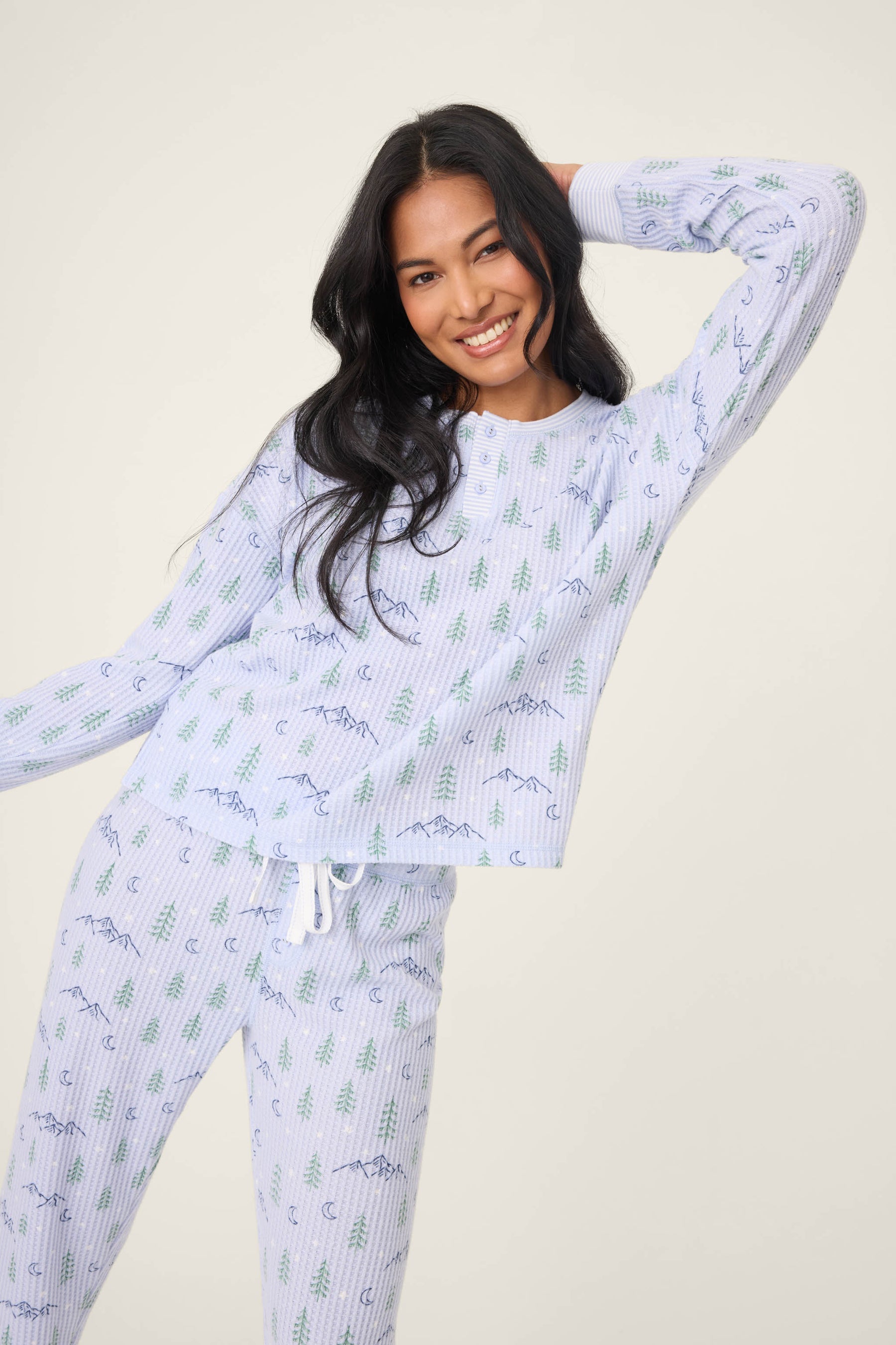 Ski Jammies Classic Set - Periwinkle Mountains
