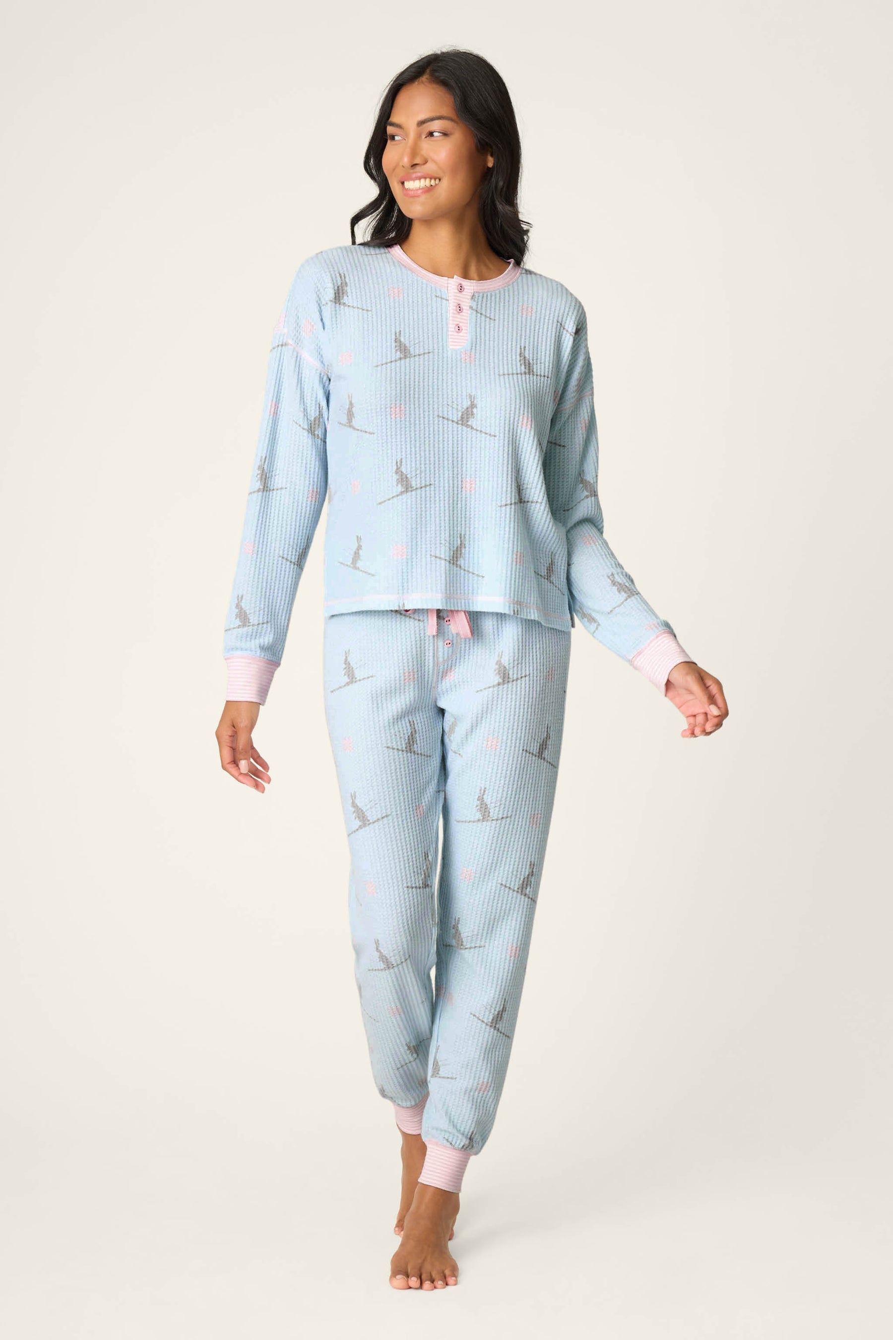 Ski Jammies Classic Set - Blue Ski Bunnies