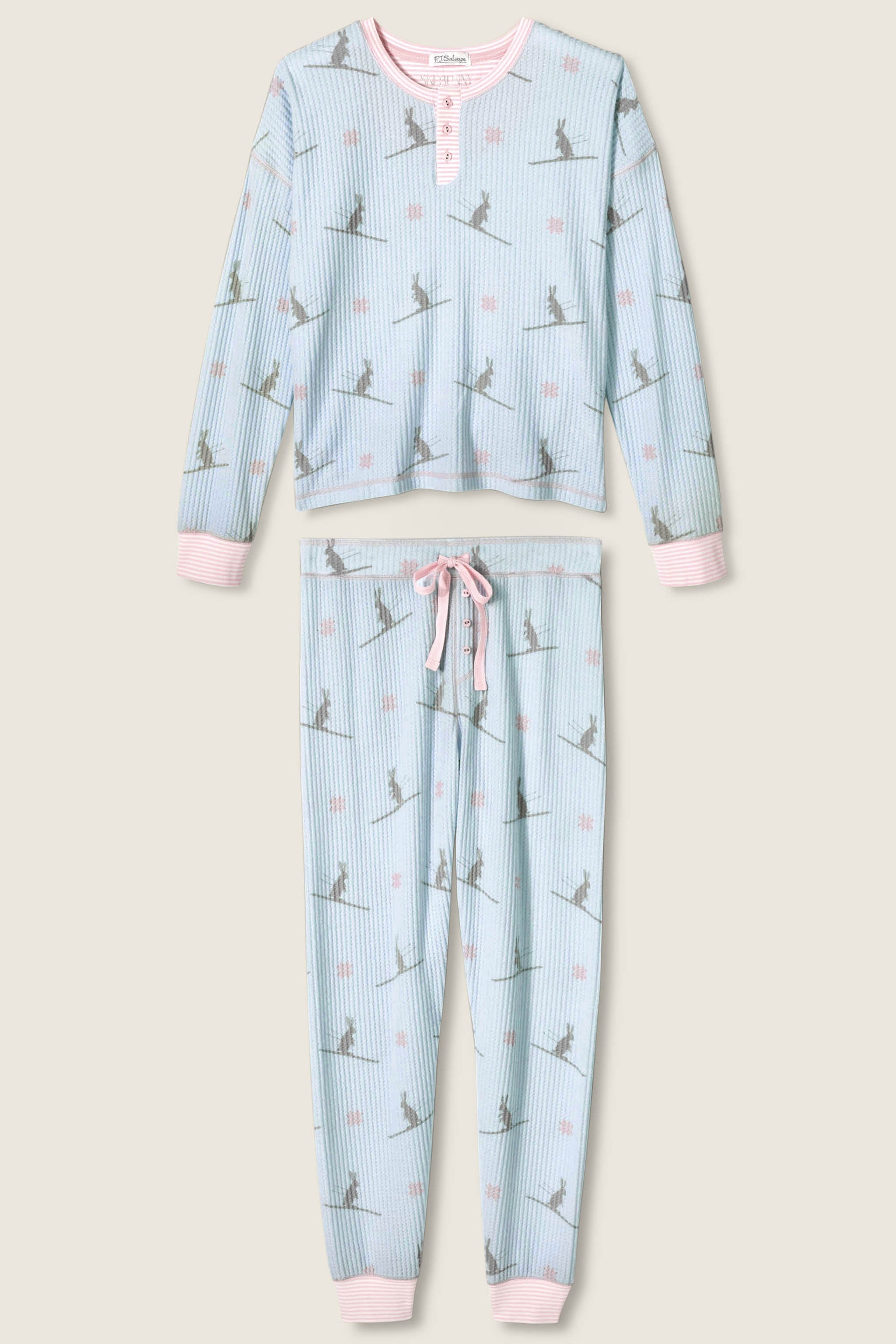 Ski Jammies Classic Set - Blue Ski Bunnies