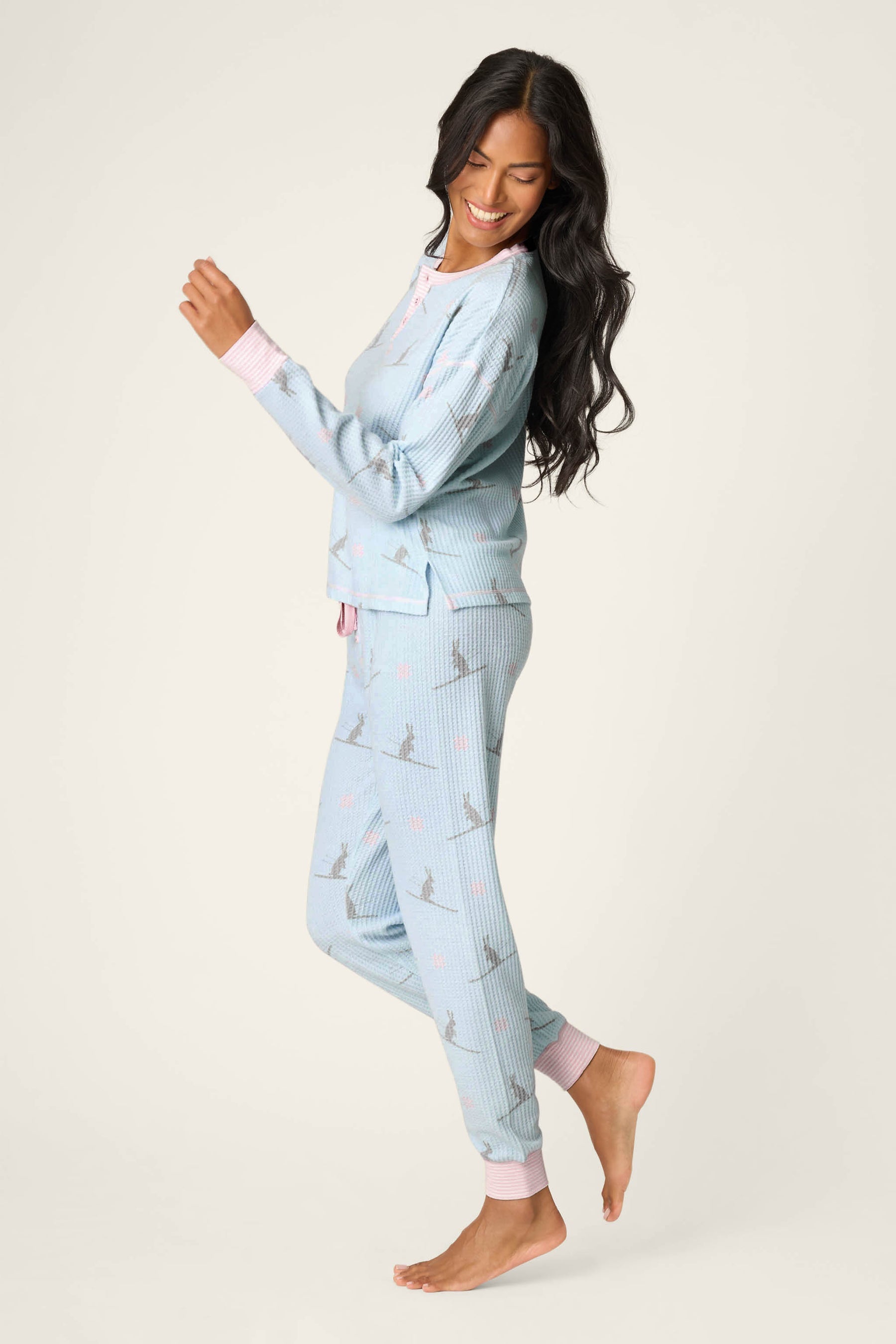 Ski Jammies Classic Set - Blue Ski Bunnies