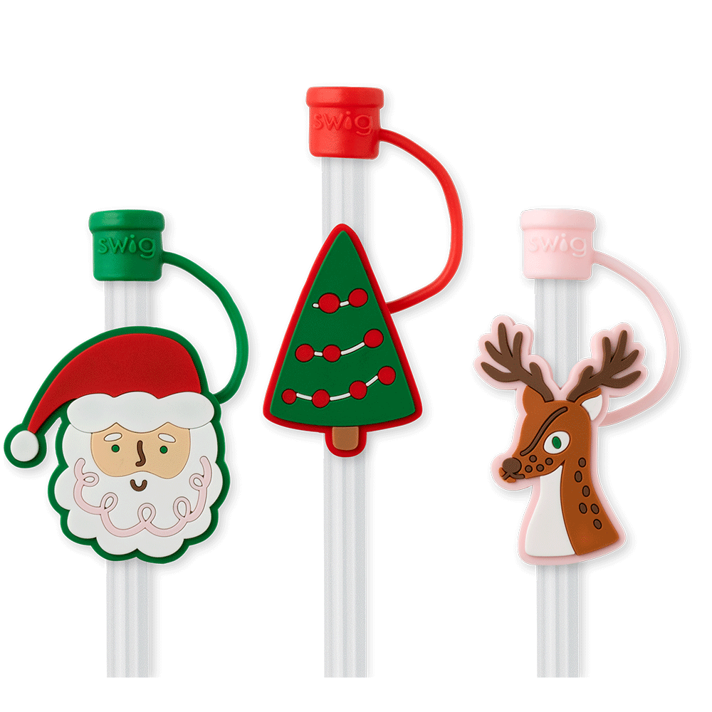Christmas Cameos Straw Topper Set