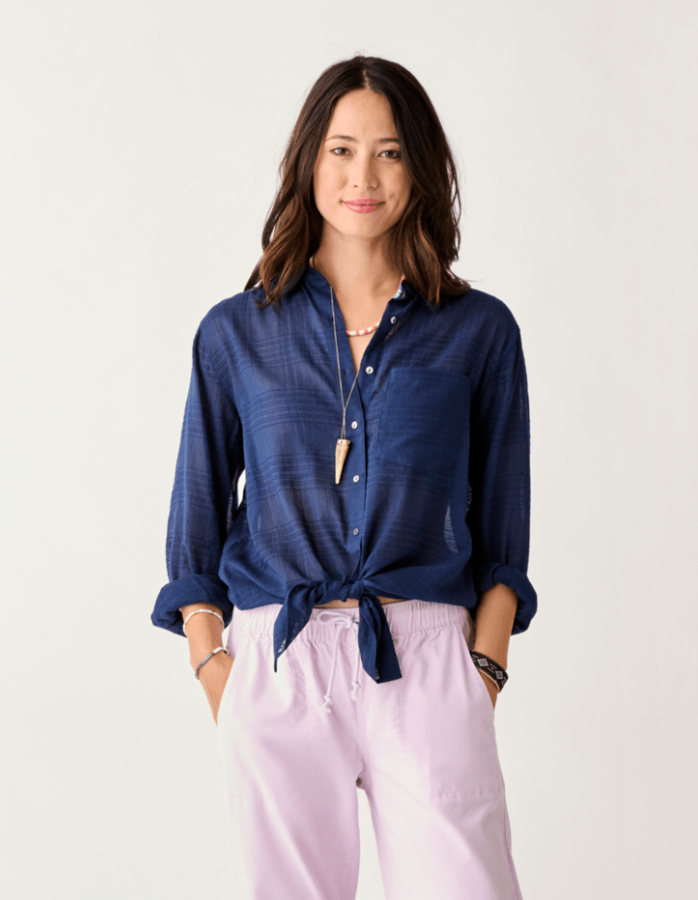 Taylor Textured Tunic - Navy