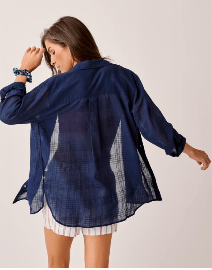 Taylor Textured Tunic - Navy