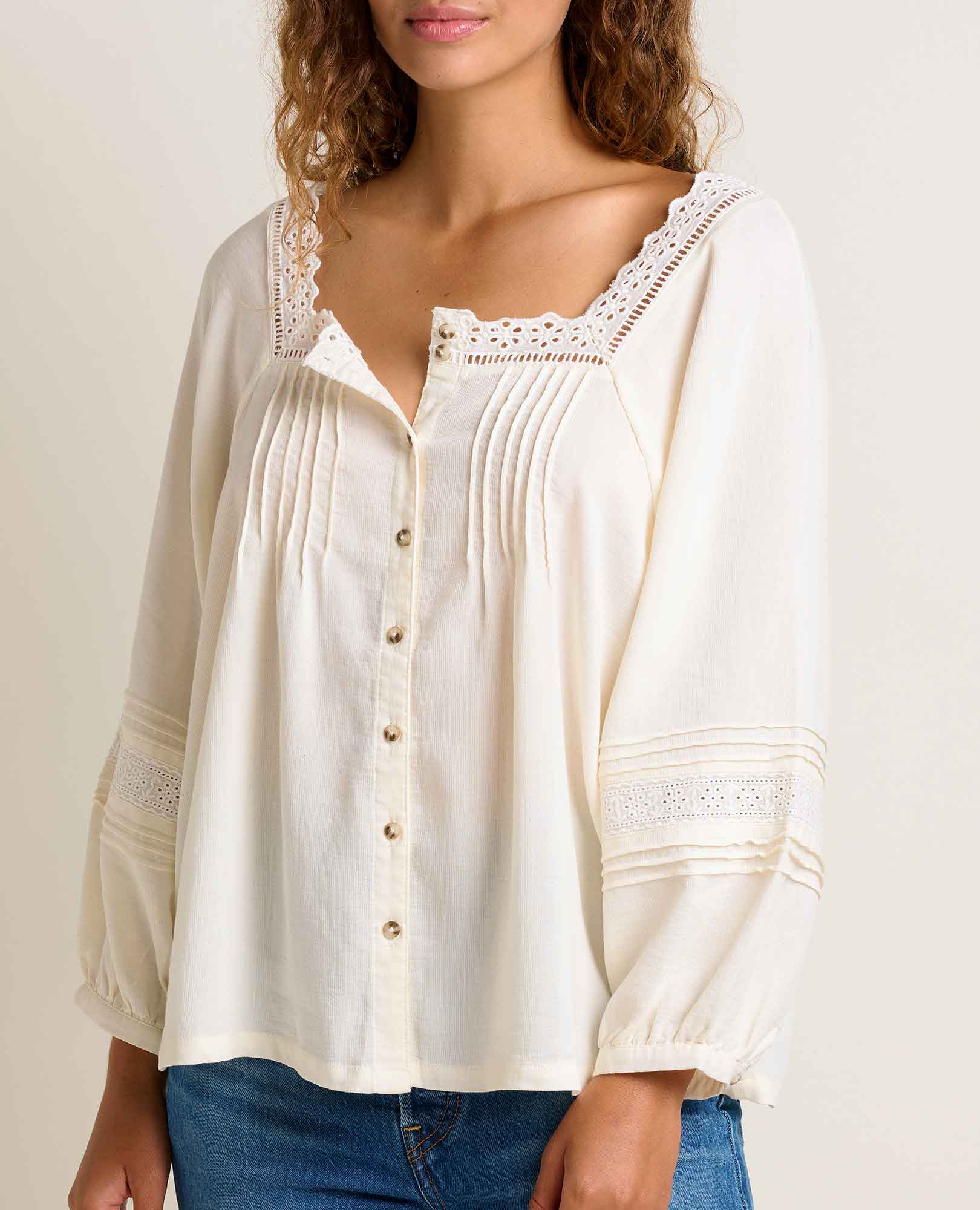 Manzana Long Sleeve Peasant Top