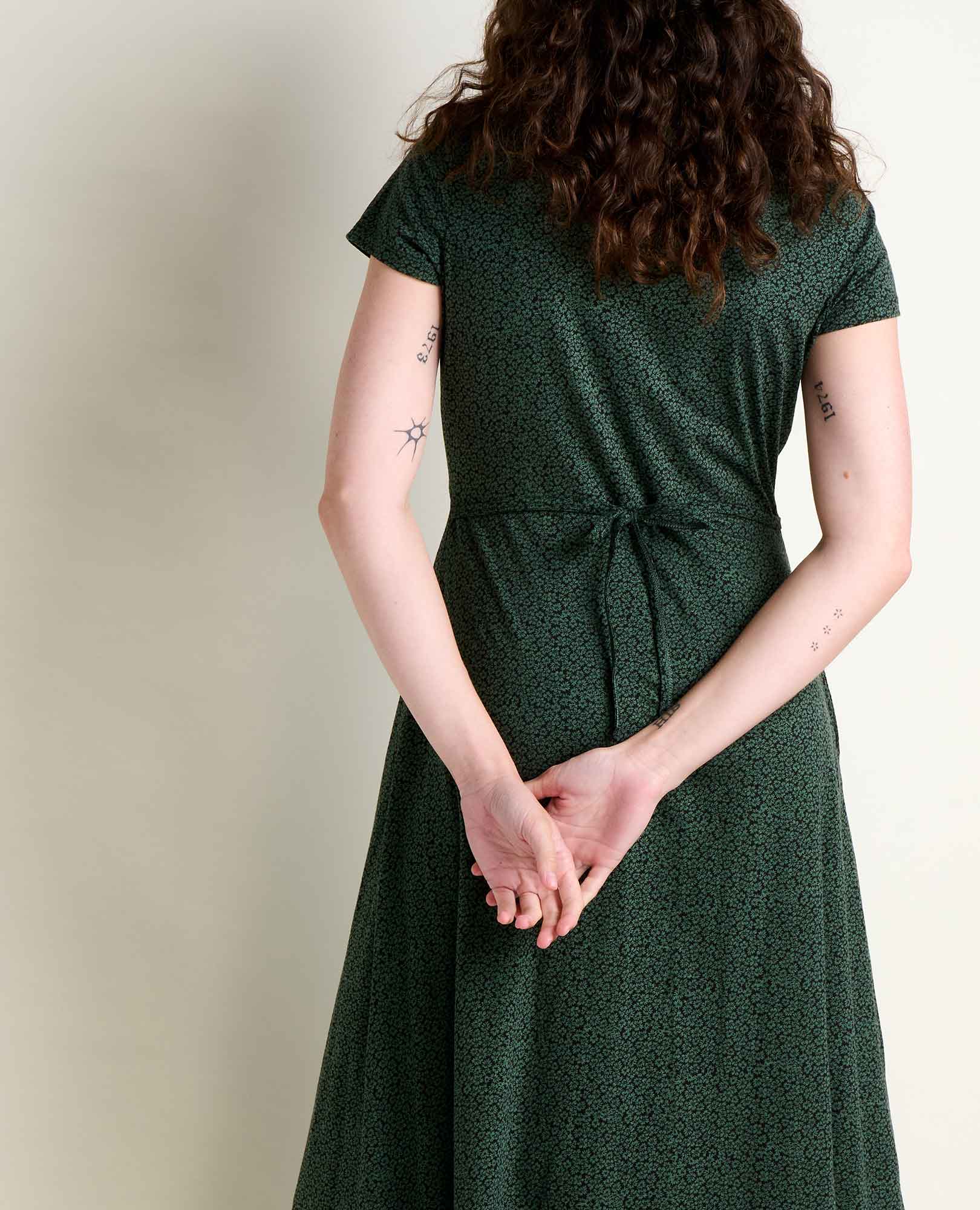 Rose Midi Dress - Cilantro Ditsy Print