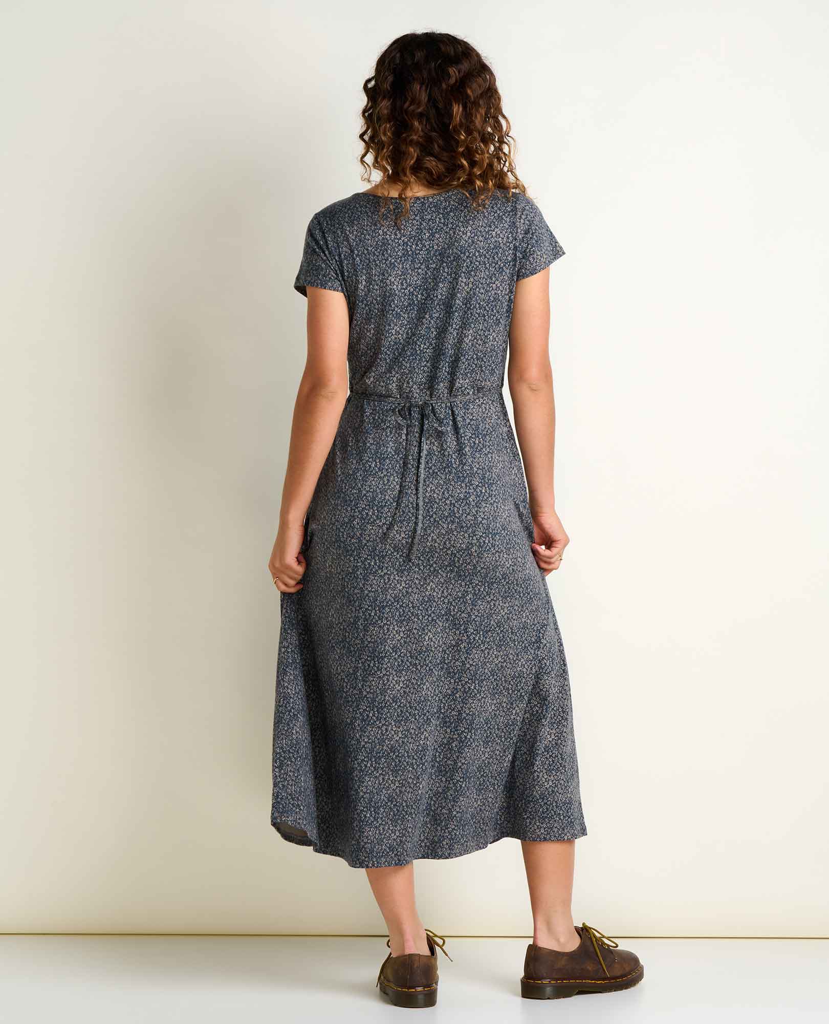 Rose Midi Dress - Ink Print