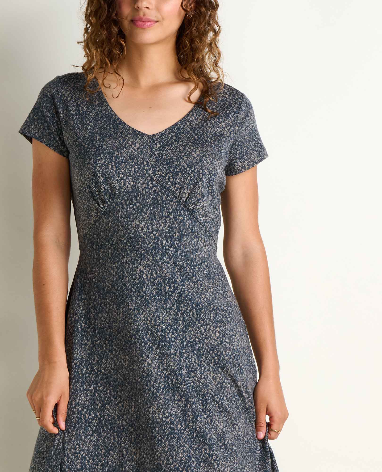 Rose Midi Dress - Ink Print
