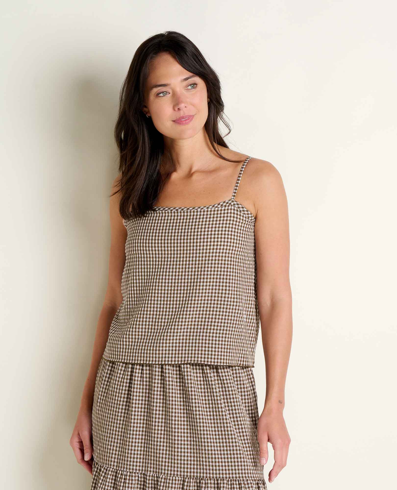 Sunkissed Strappy Tank - Almond Pattern Texture