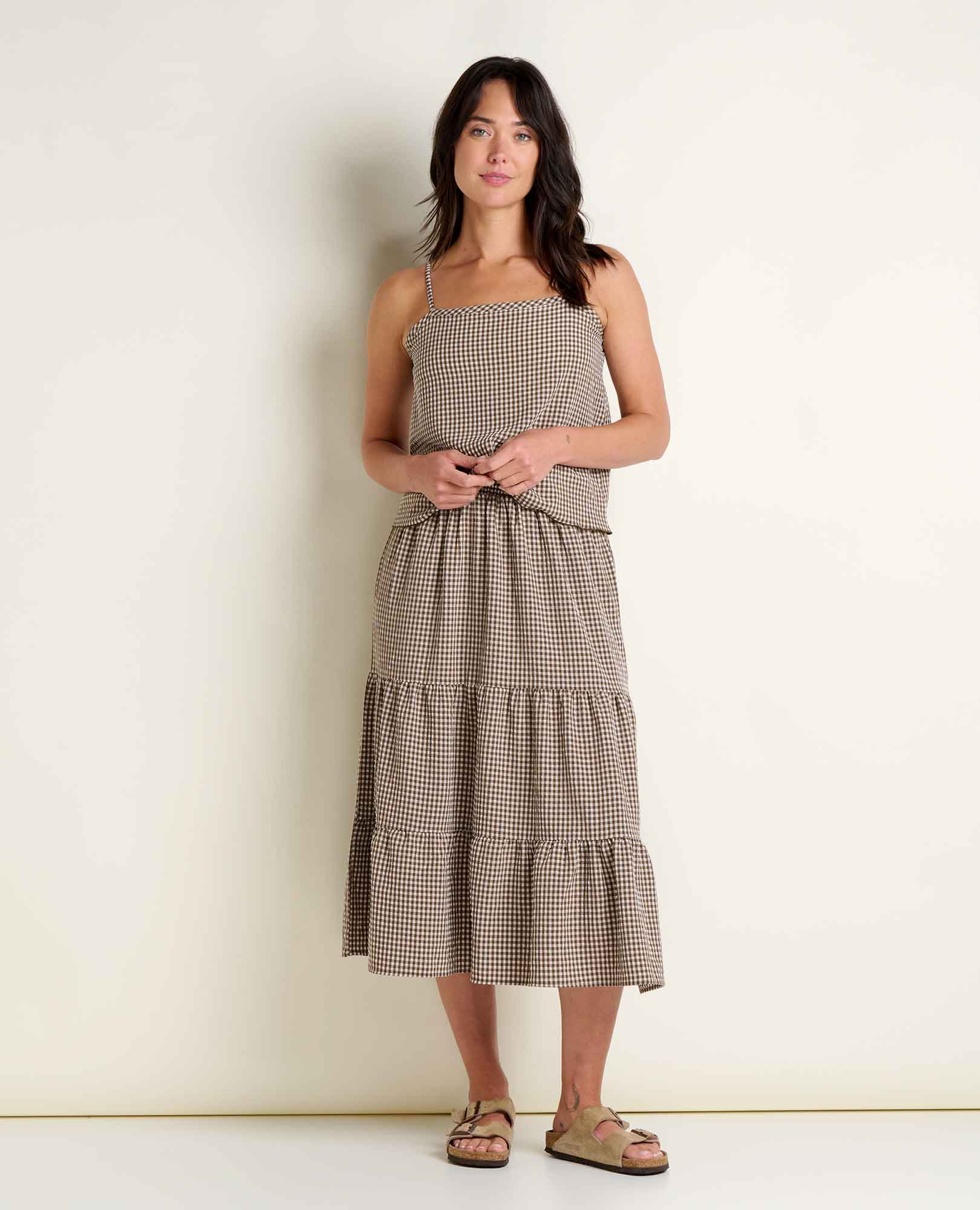 Sunkissed Strappy Tank - Almond Pattern Texture