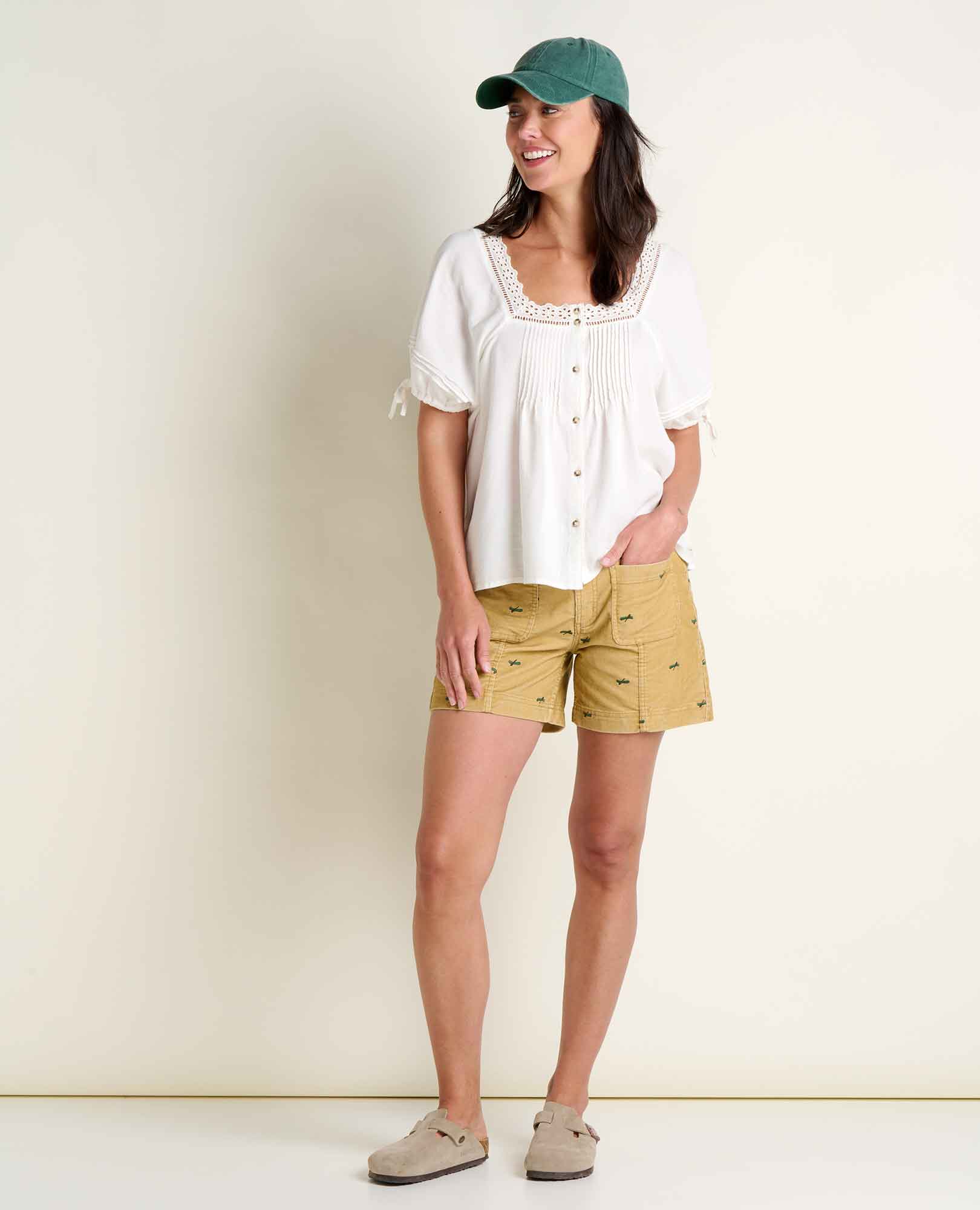 Manzana Peasant Shirt - Egret