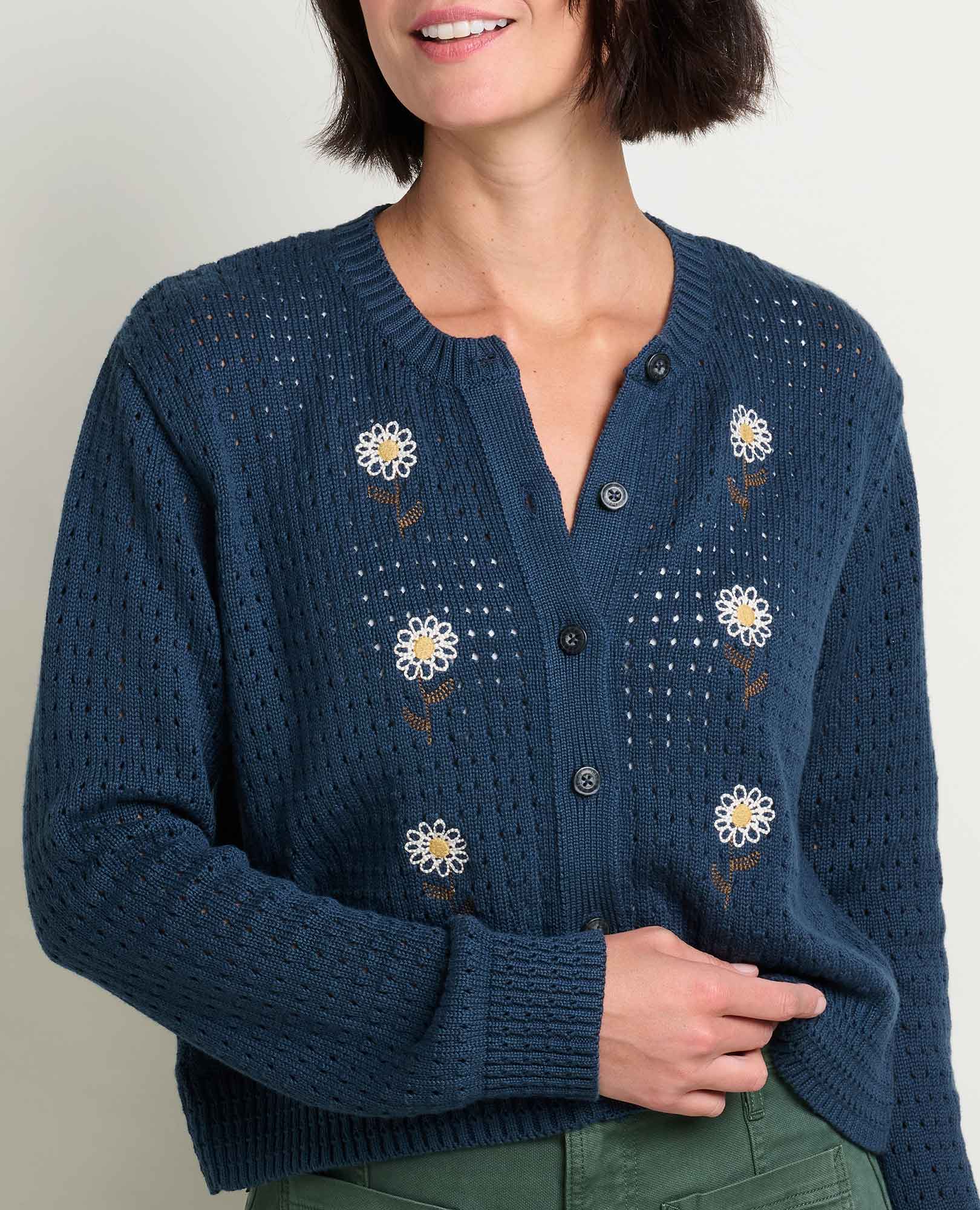 Bianca Daisy Embroidered Cardigan