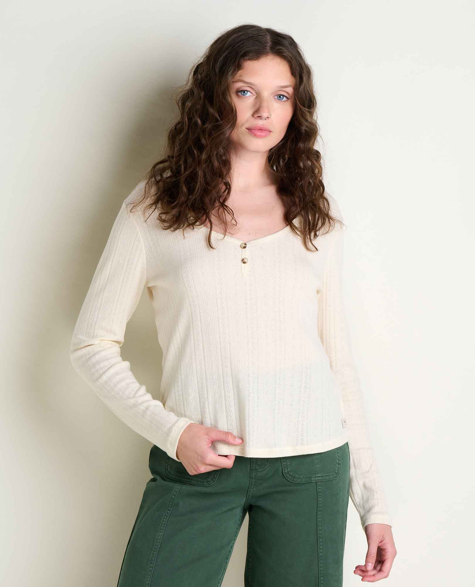 Foothill Pointelle Henley Tee