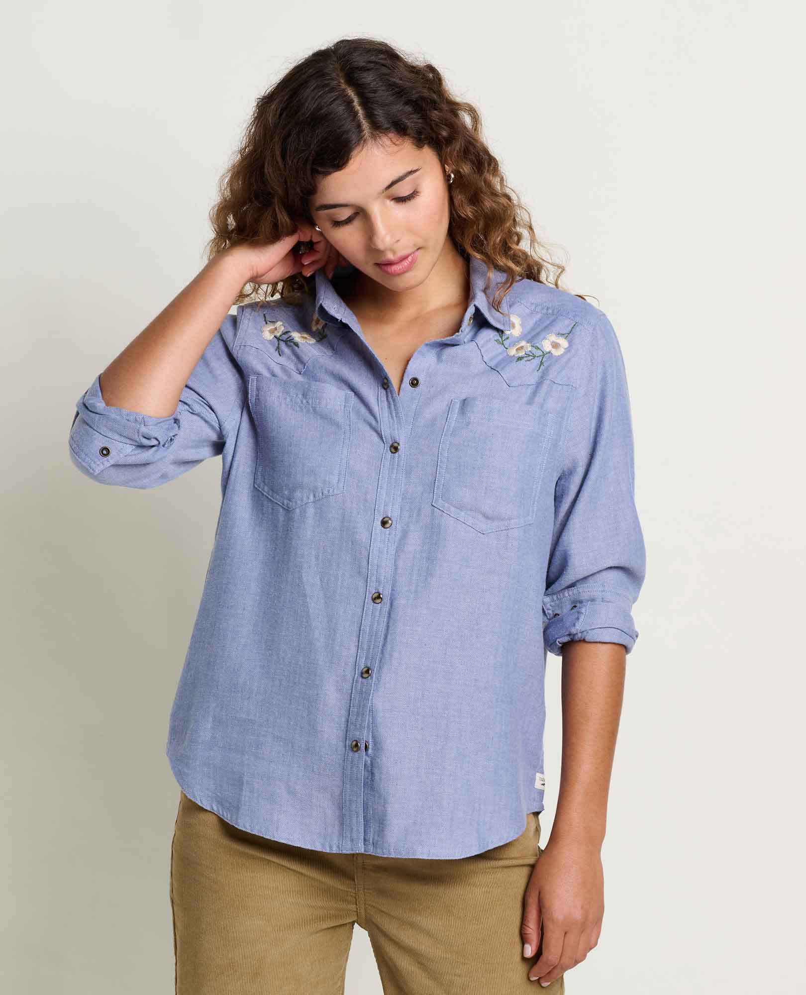 Re-Form Flannel Western Shirt - Dew Embroidery