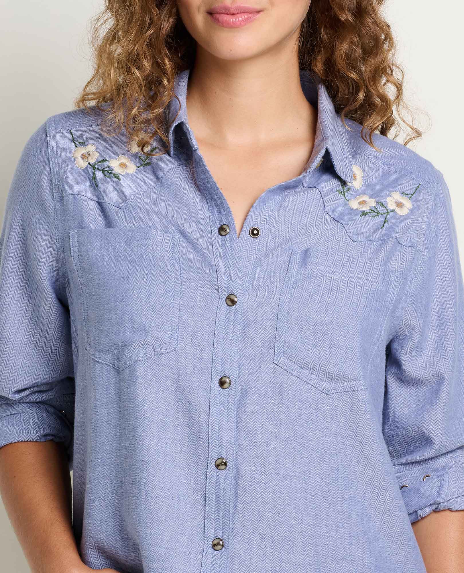 Re-Form Flannel Western Shirt - Dew Embroidery