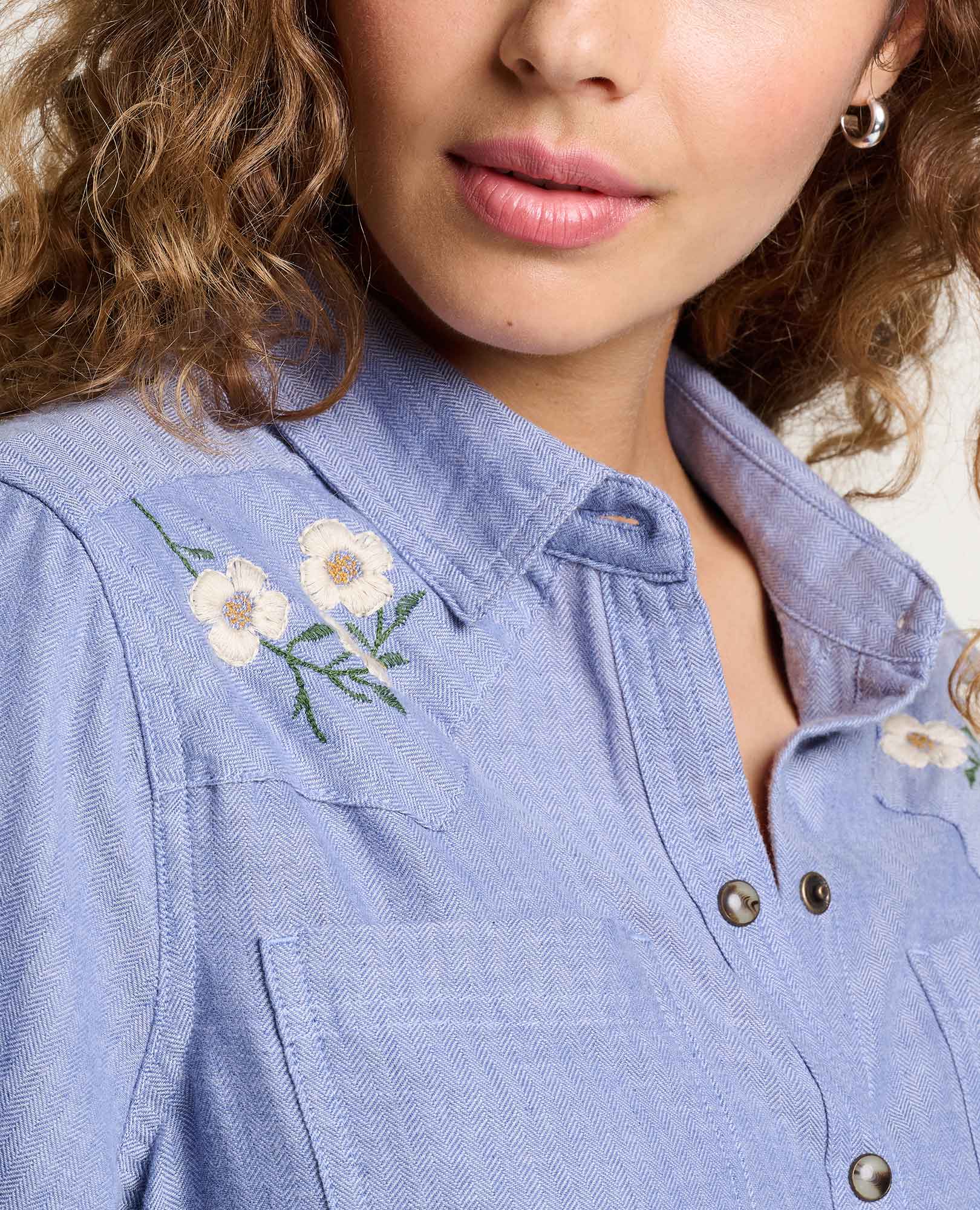 Re-Form Flannel Western Shirt - Dew Embroidery