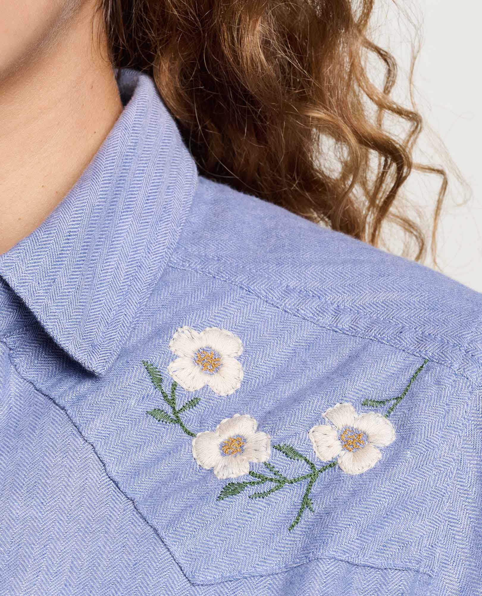 Re-Form Flannel Western Shirt - Dew Embroidery