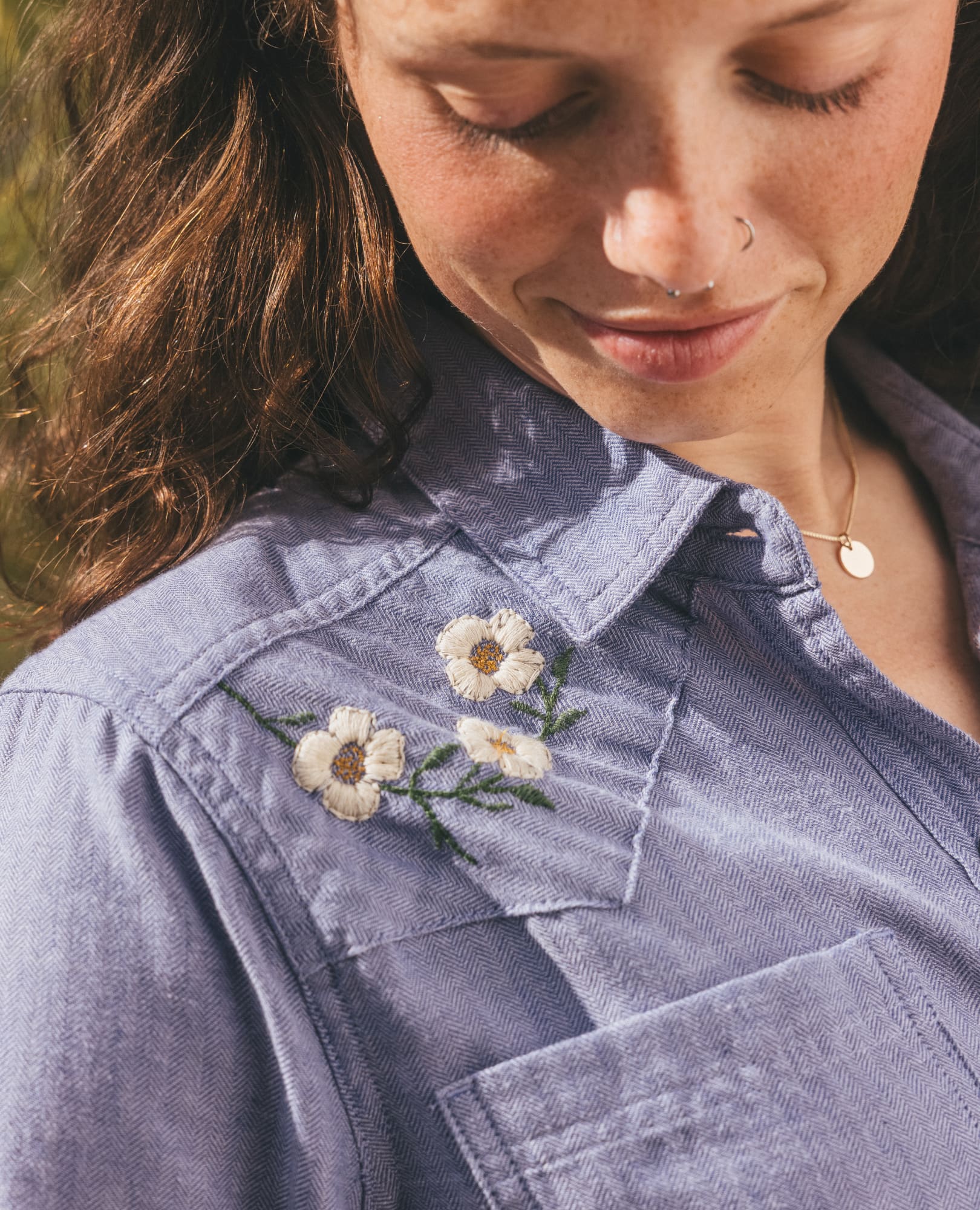 Re-Form Flannel Western Shirt - Dew Embroidery