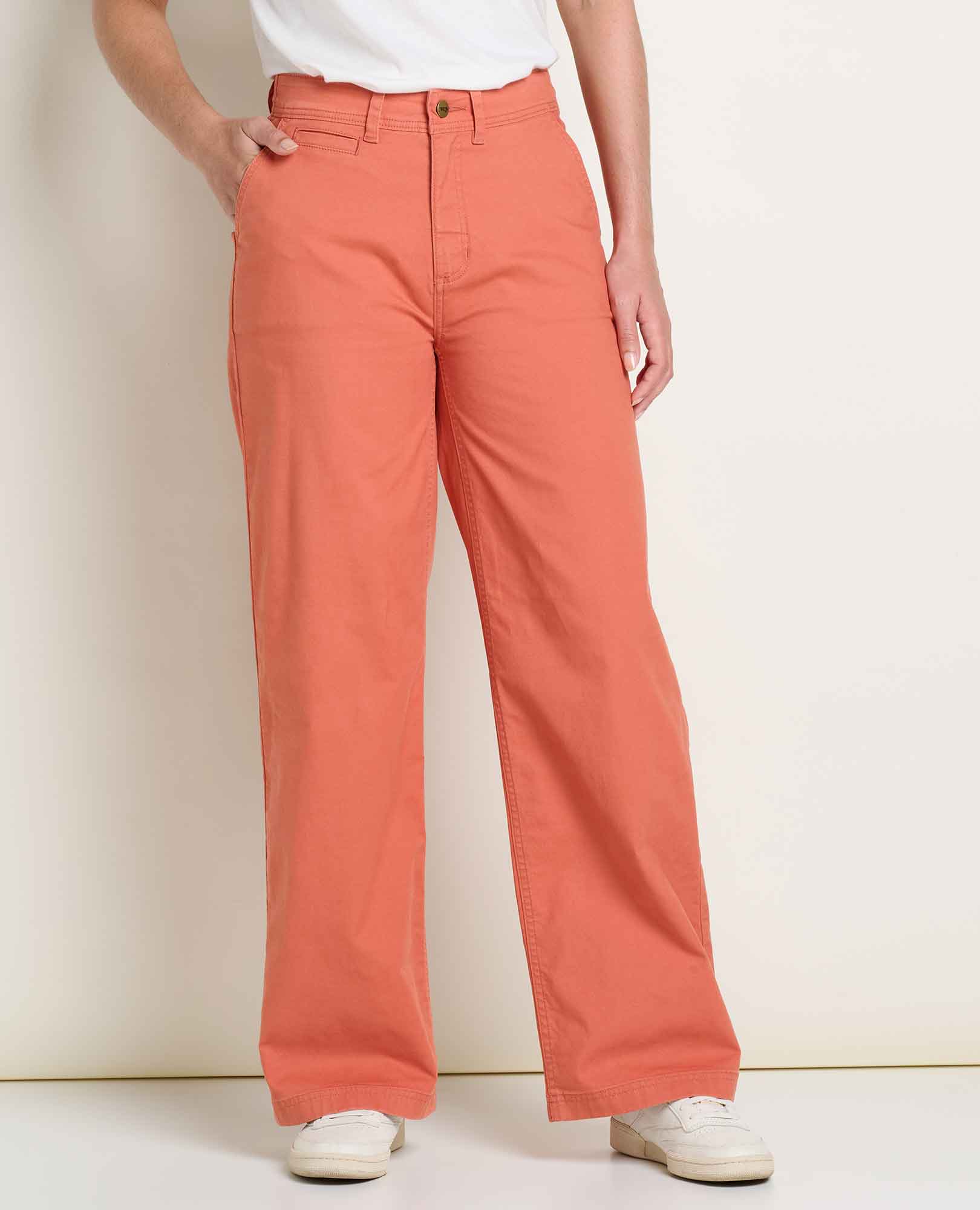 Earthworks Wide Leg Chino Pants - Clay