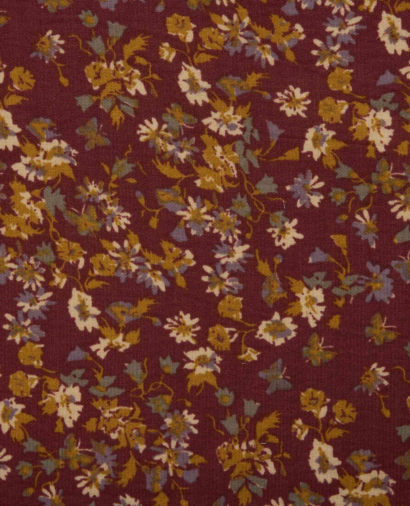Manzana Tiered Midi Dress - Malbec Print