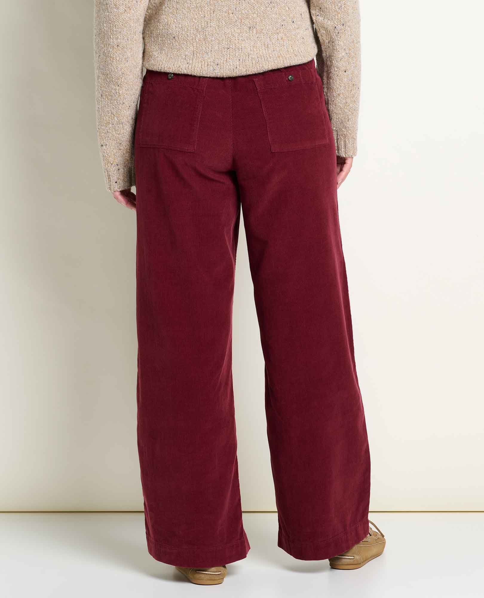 Cattail Corduroy Wide Leg Pant - Port