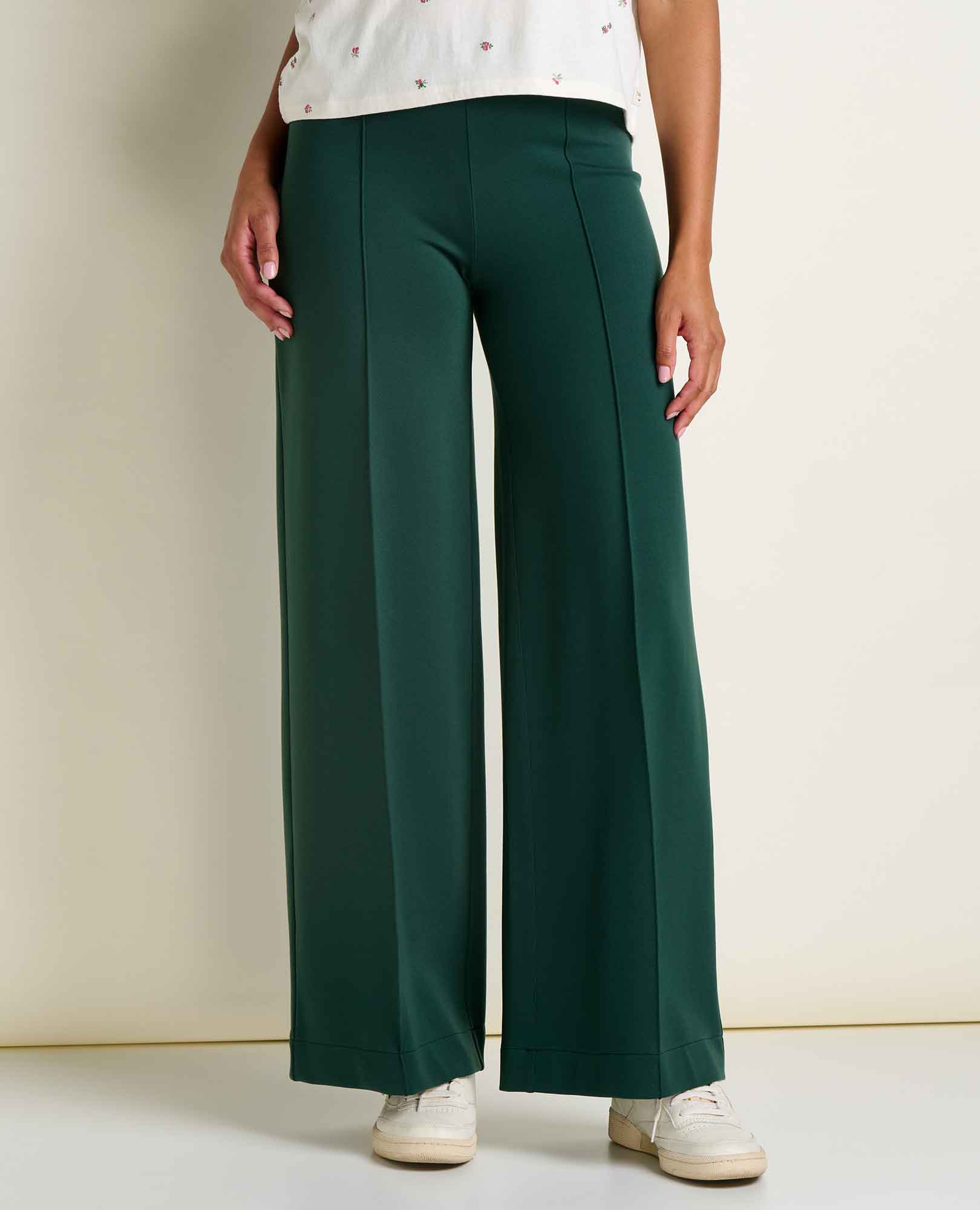 Mason St. Ponte Wide Leg Pant - Cilantro