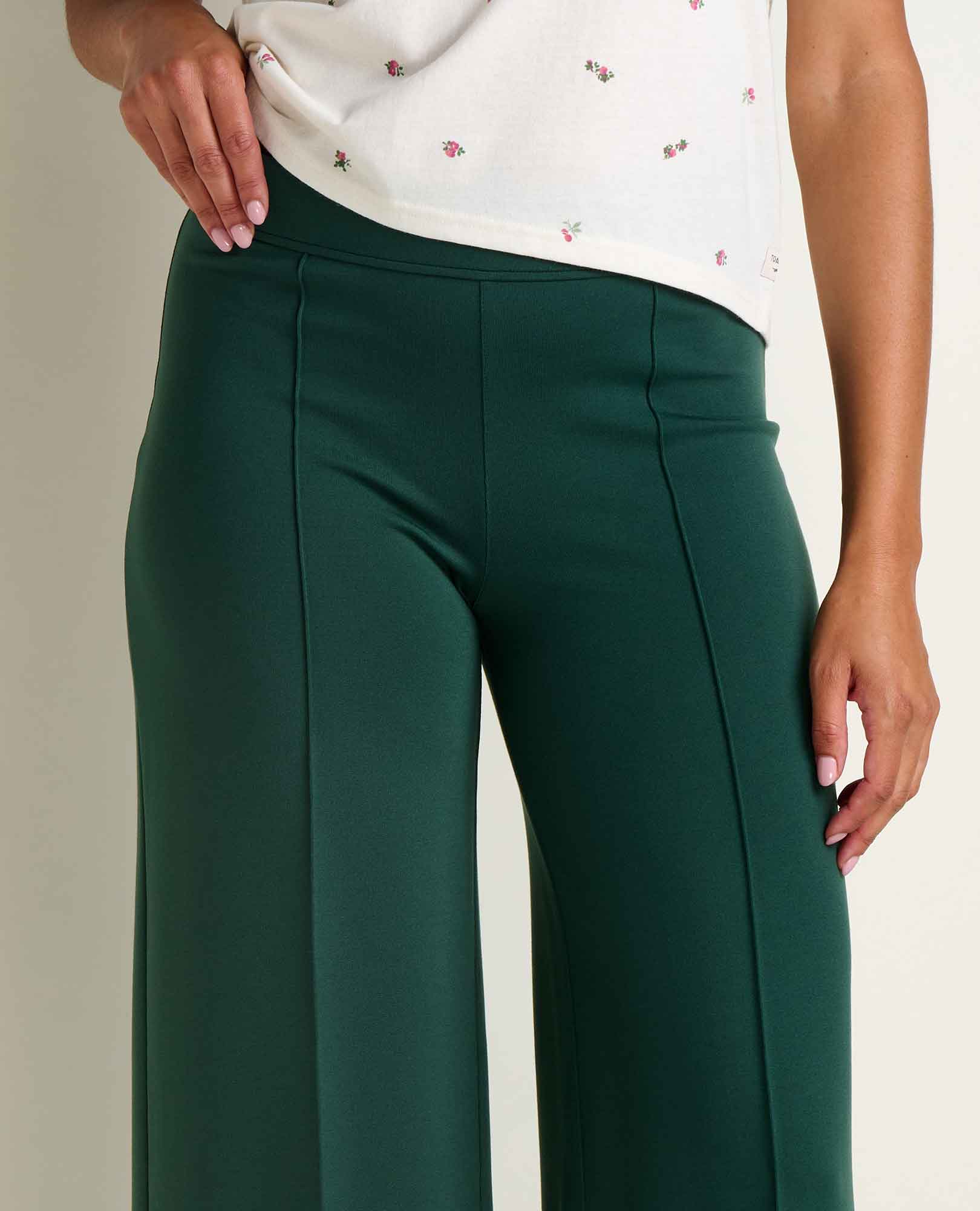 Mason St. Ponte Wide Leg Pant - Cilantro