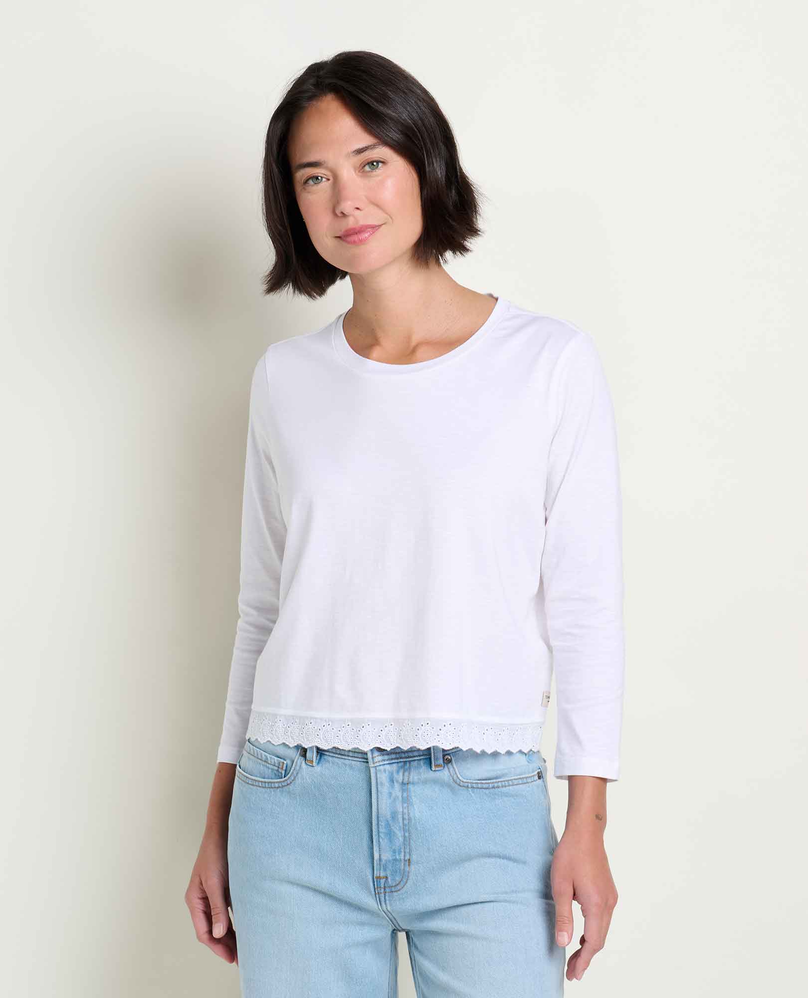 Clara 3/4 Tee - True White