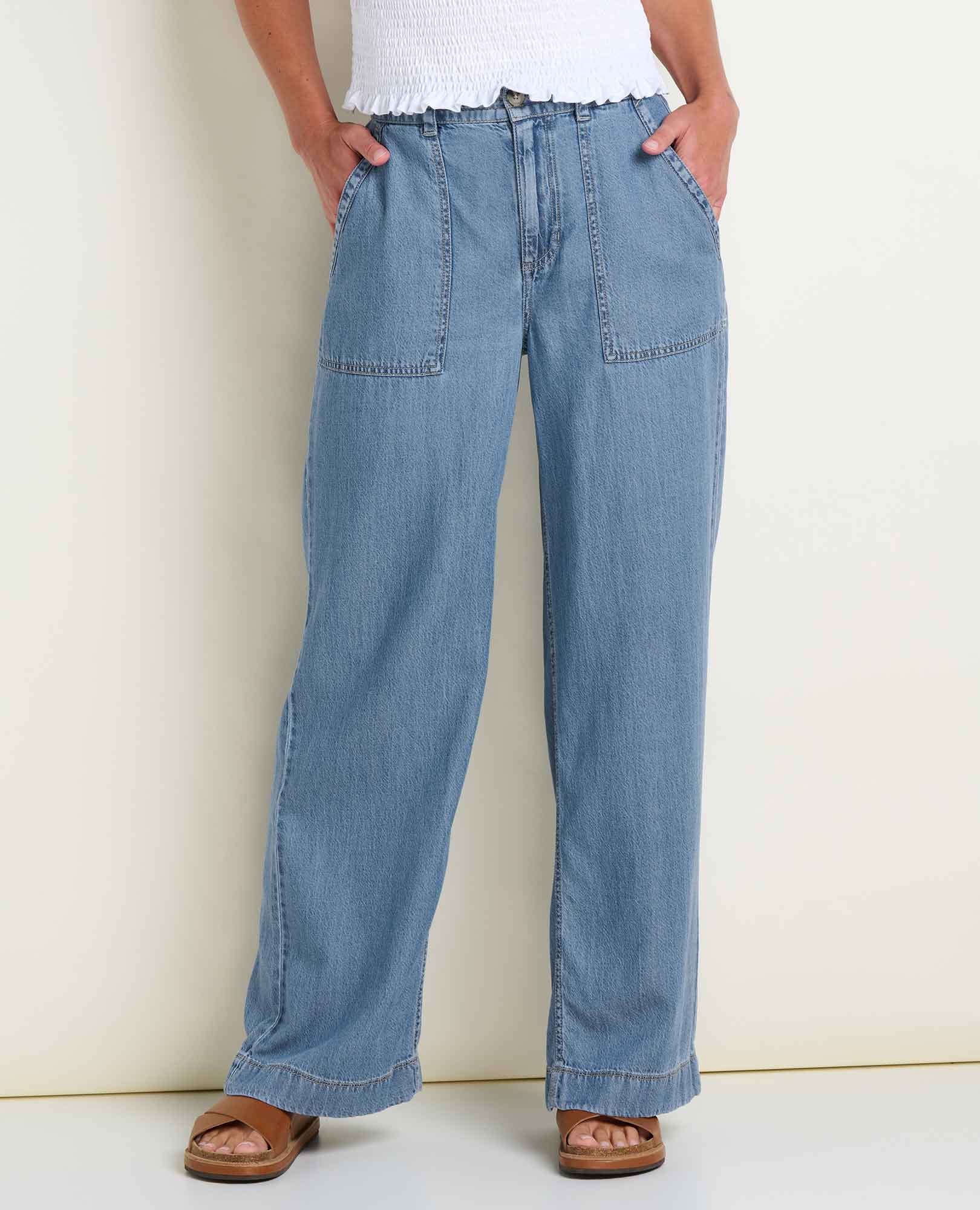 Pinon Soft Denim Wide Leg Pants
