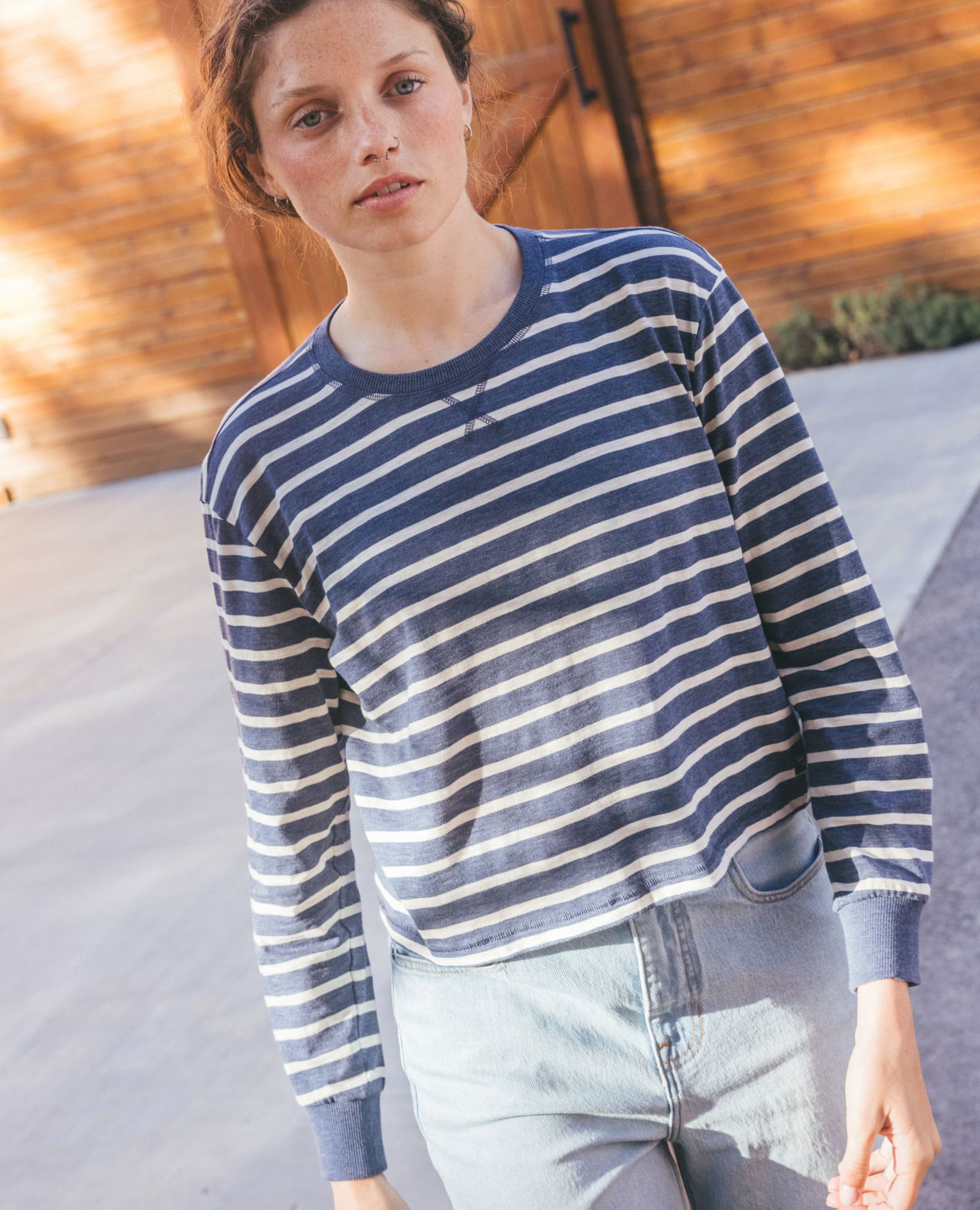 Boundless Jersey LS Tee - Canal Pattern