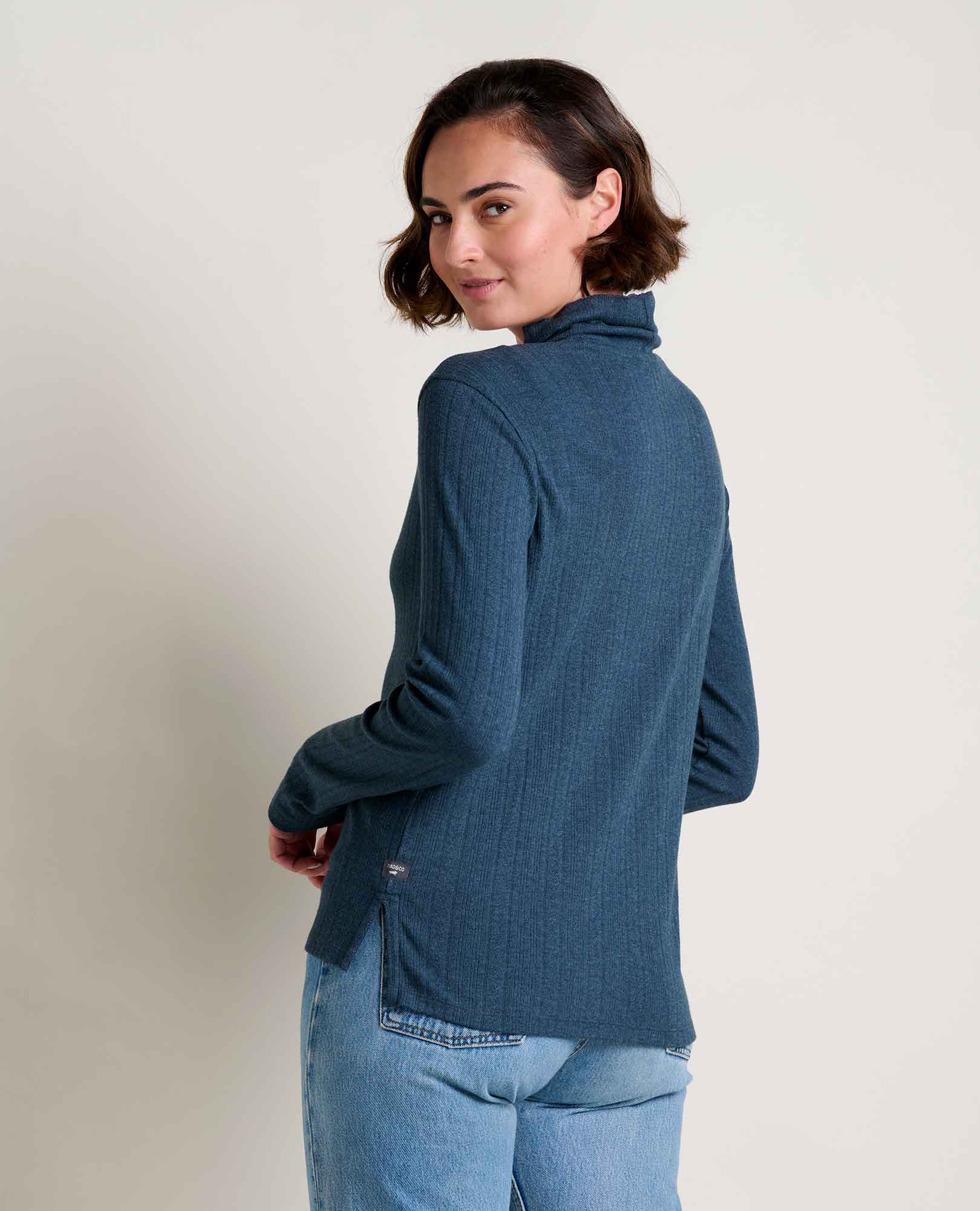 Foothill Pointelle Long Sleeve Turtleneck - Midnight