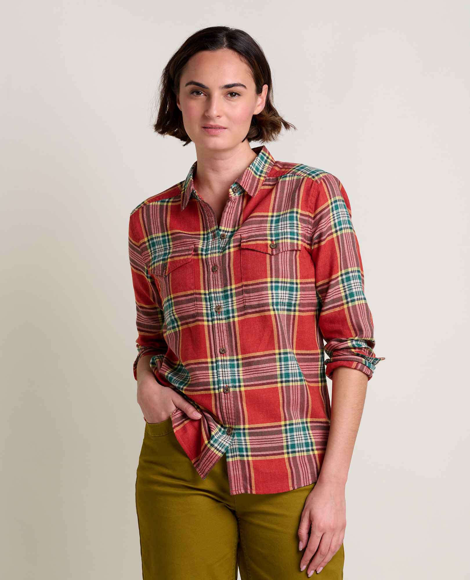 Re-Form Flannel Long Sleeve Shirt - Campfire Windowpane
