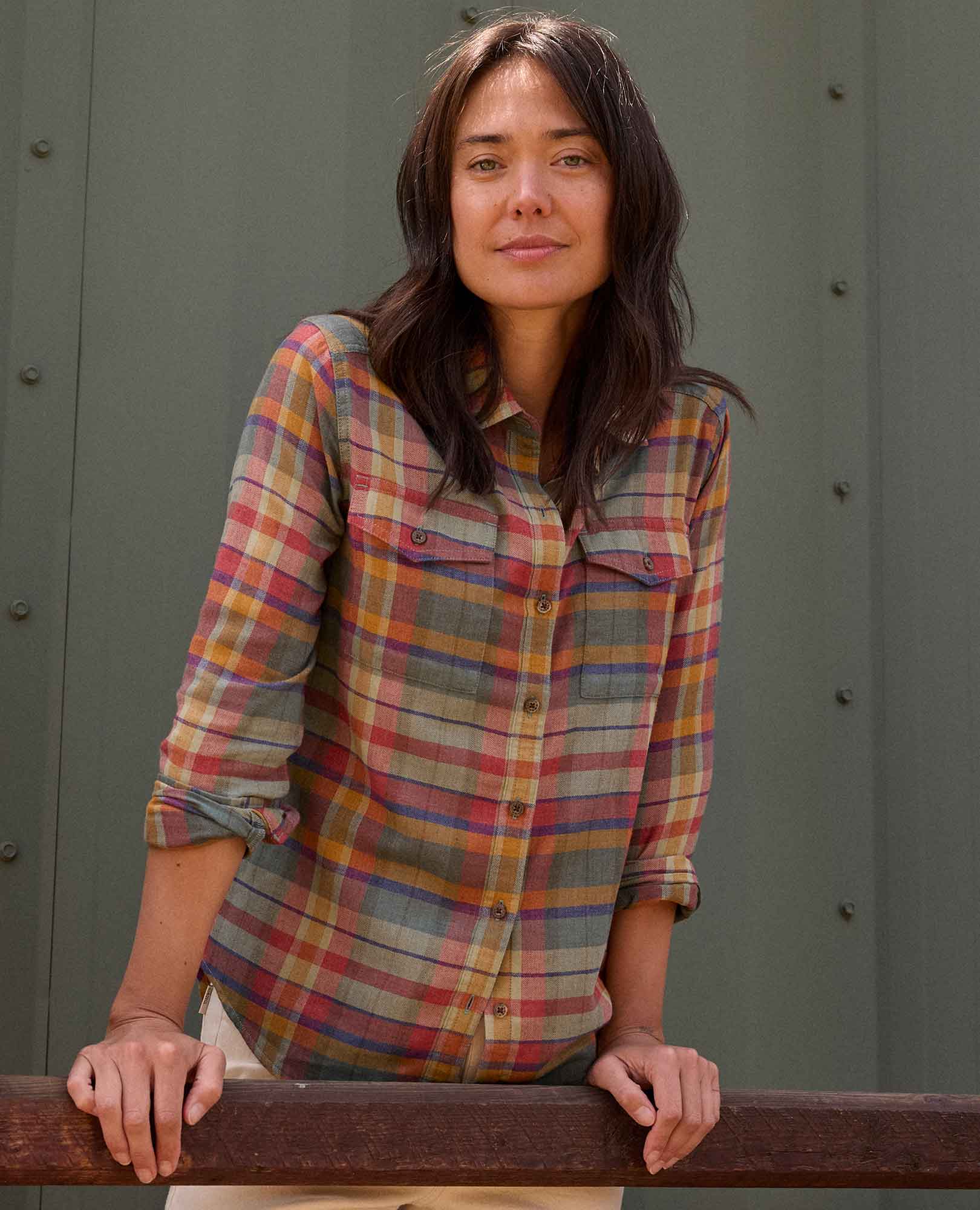 Re-Form Flannel Long Sleeve Shirt - Yucca Madras