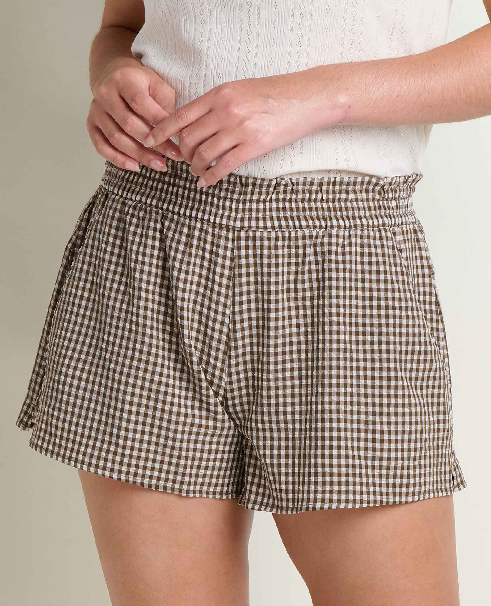 Sunkissed Pull On Short - Almond Patterned Texture