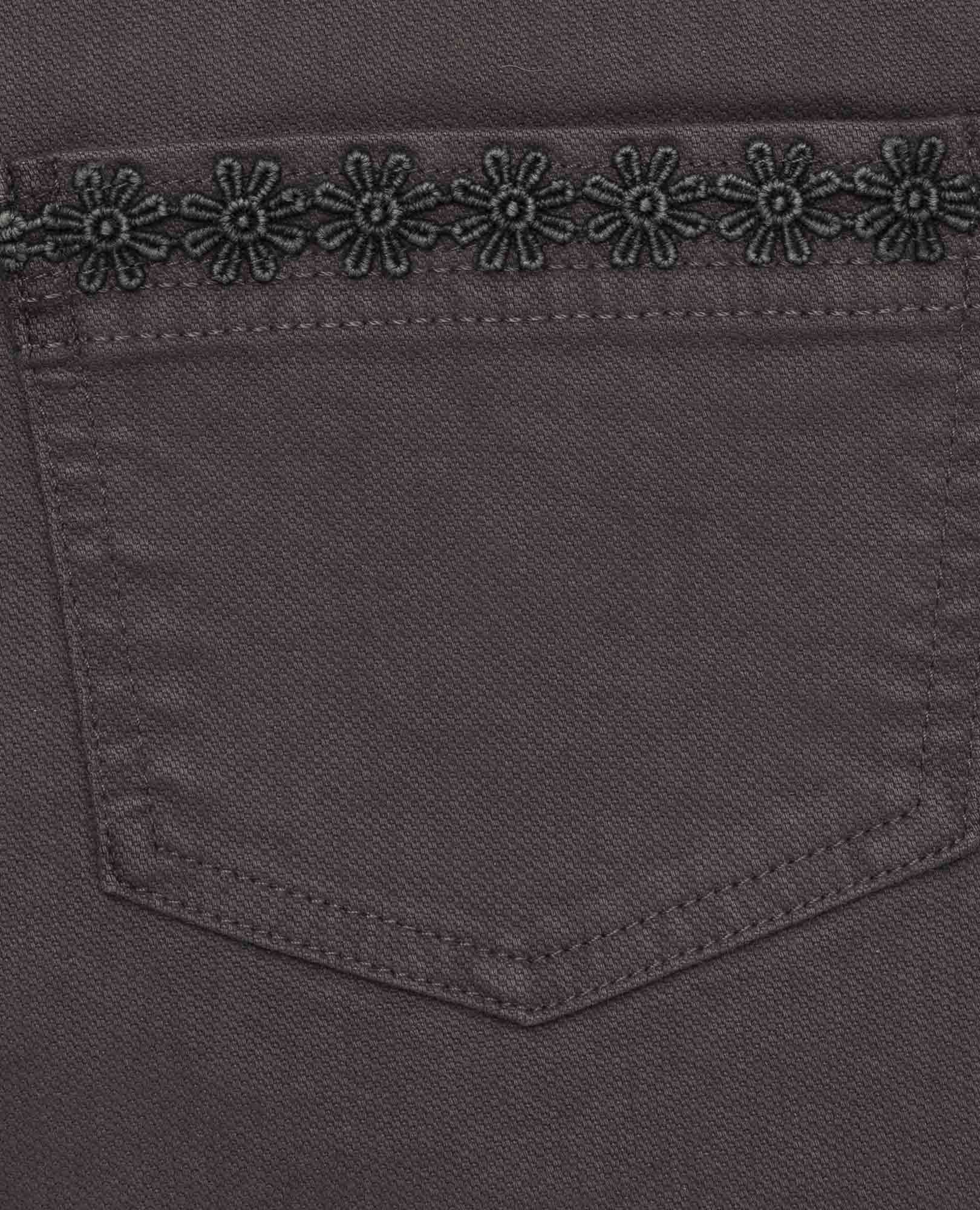 Linden Wide Leg Pant - Ash Embroidery