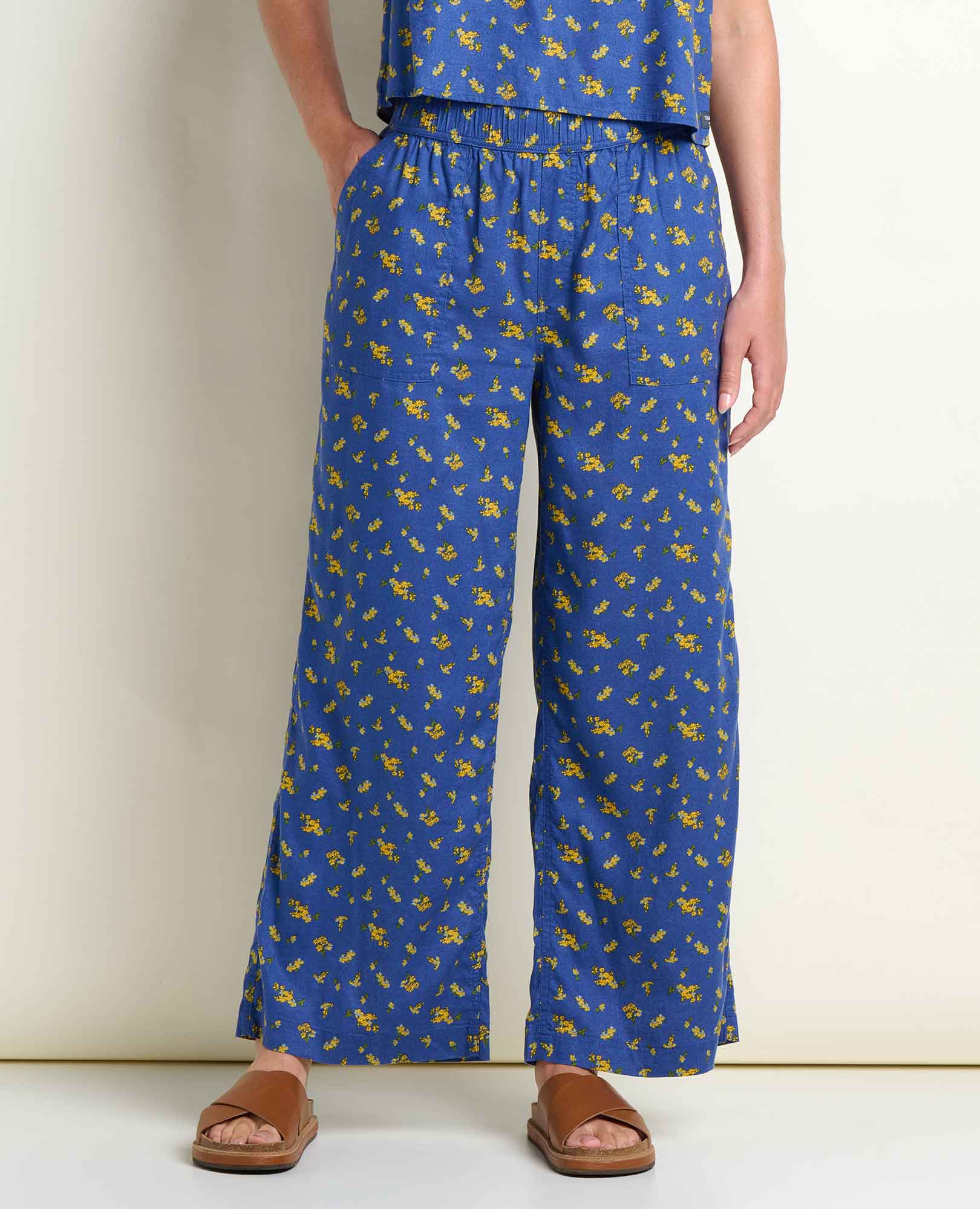 Taj Hemp Wide Leg Pant - River Print