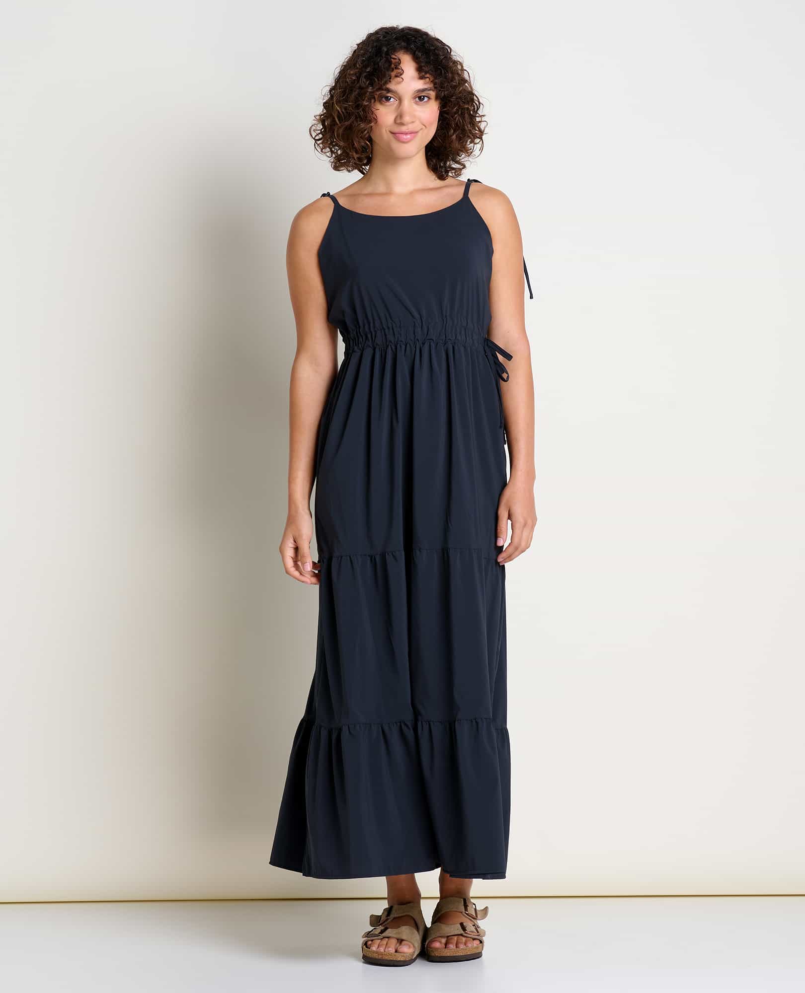 Sunkissed Tiered Midi Dress - Black - SALE