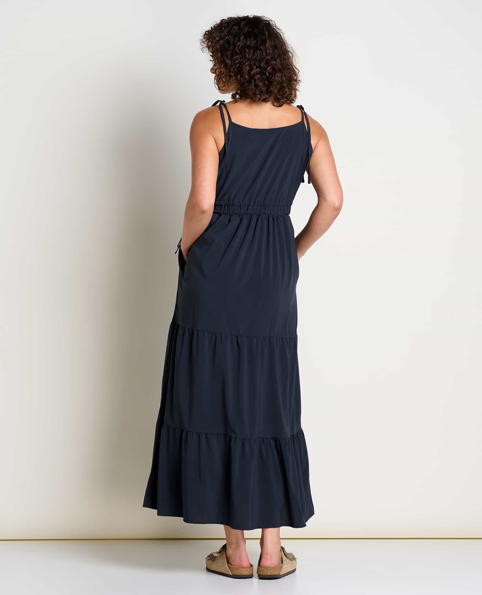 Sunkissed Tiered Midi Dress - Black - SALE