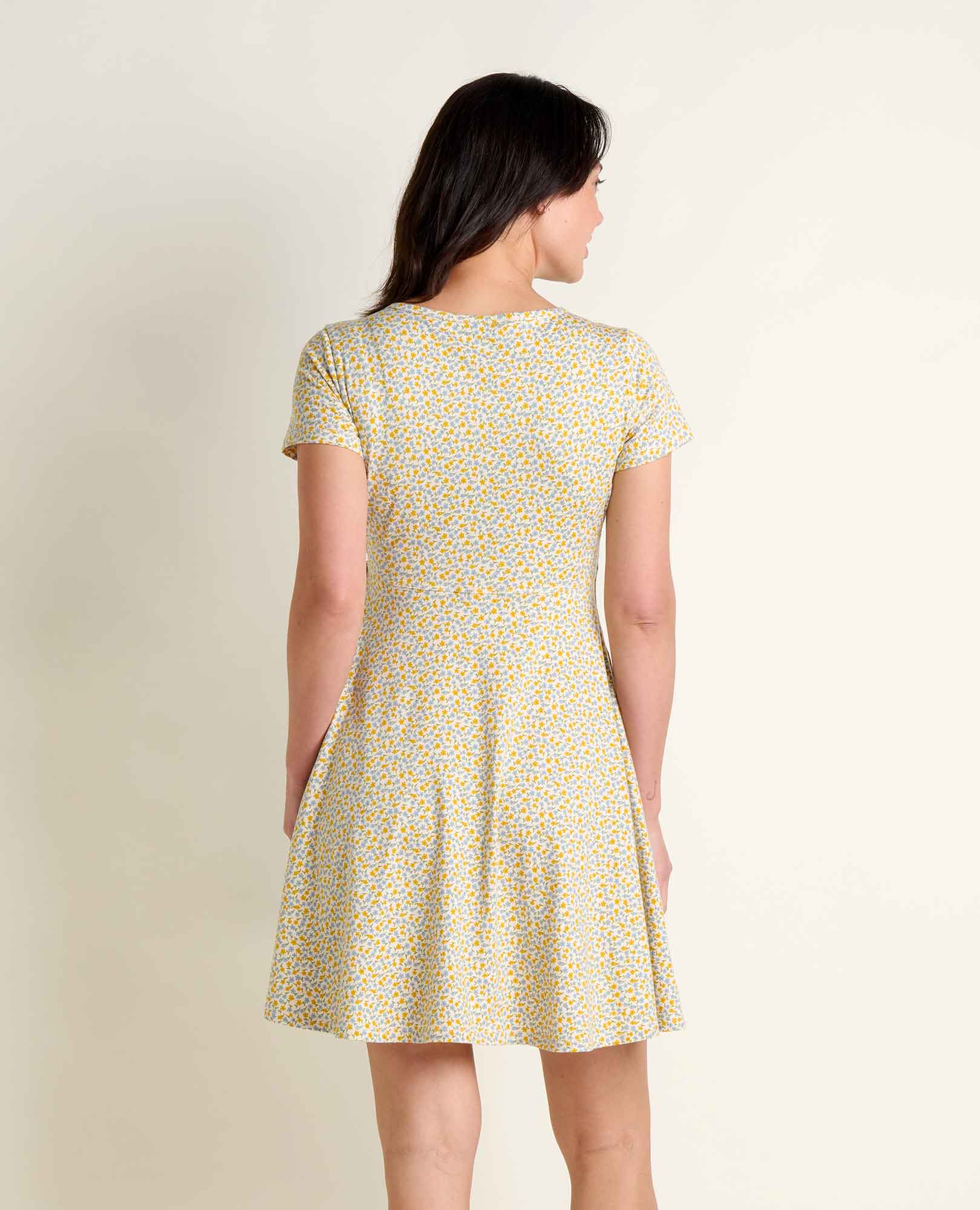 Freesia Wrap Dress - Gold Print
