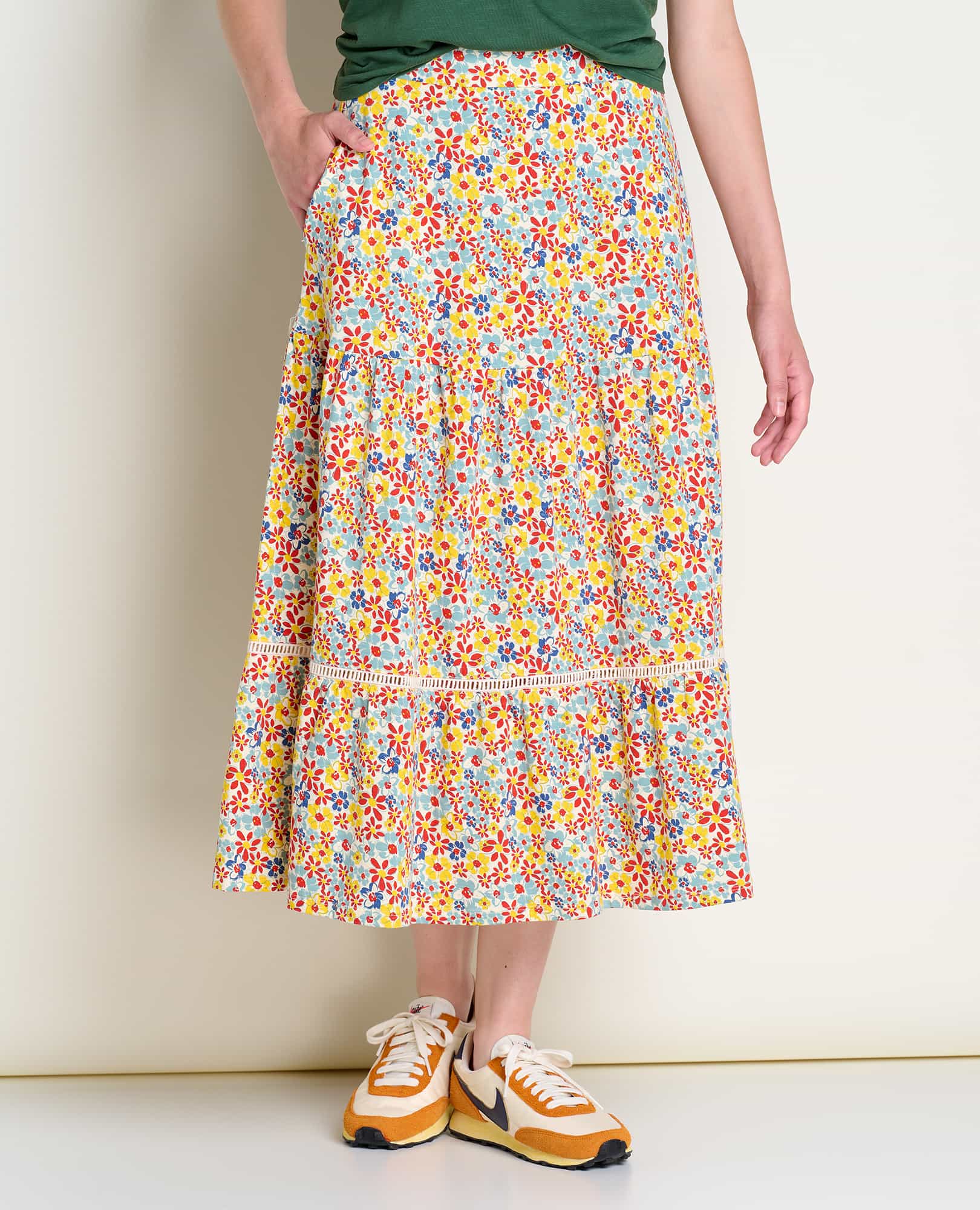 Marigold Tiered Midi Skirt