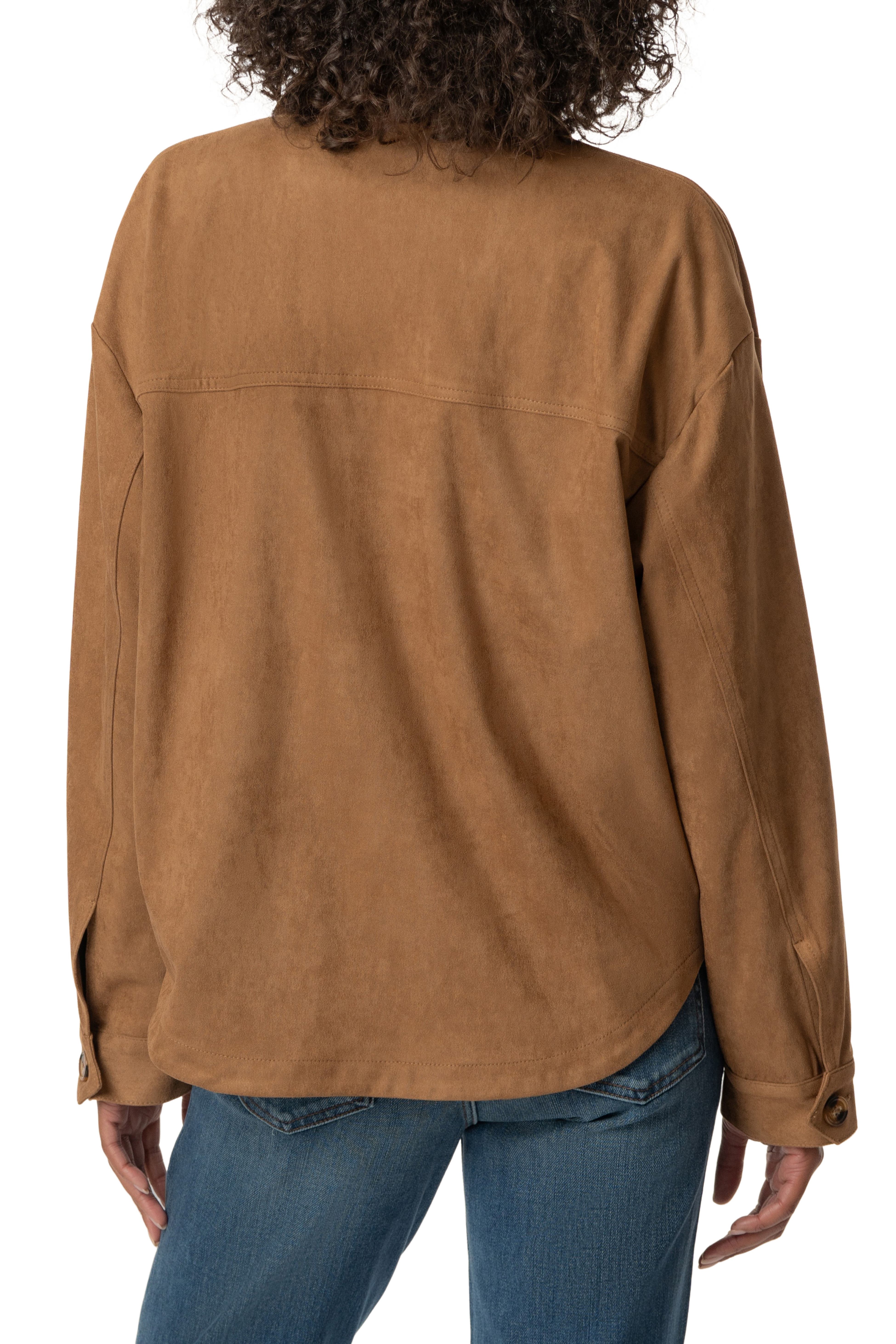 Ellie Faux Suede Jacket - Whiskey