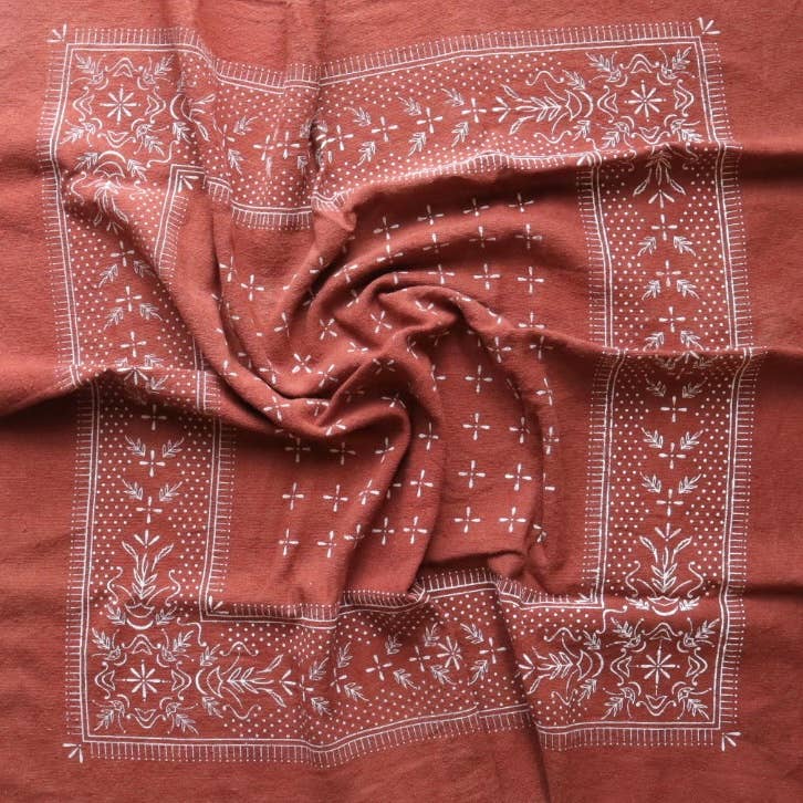 Terracotta Classic Print Naturally Dyed Bandana
