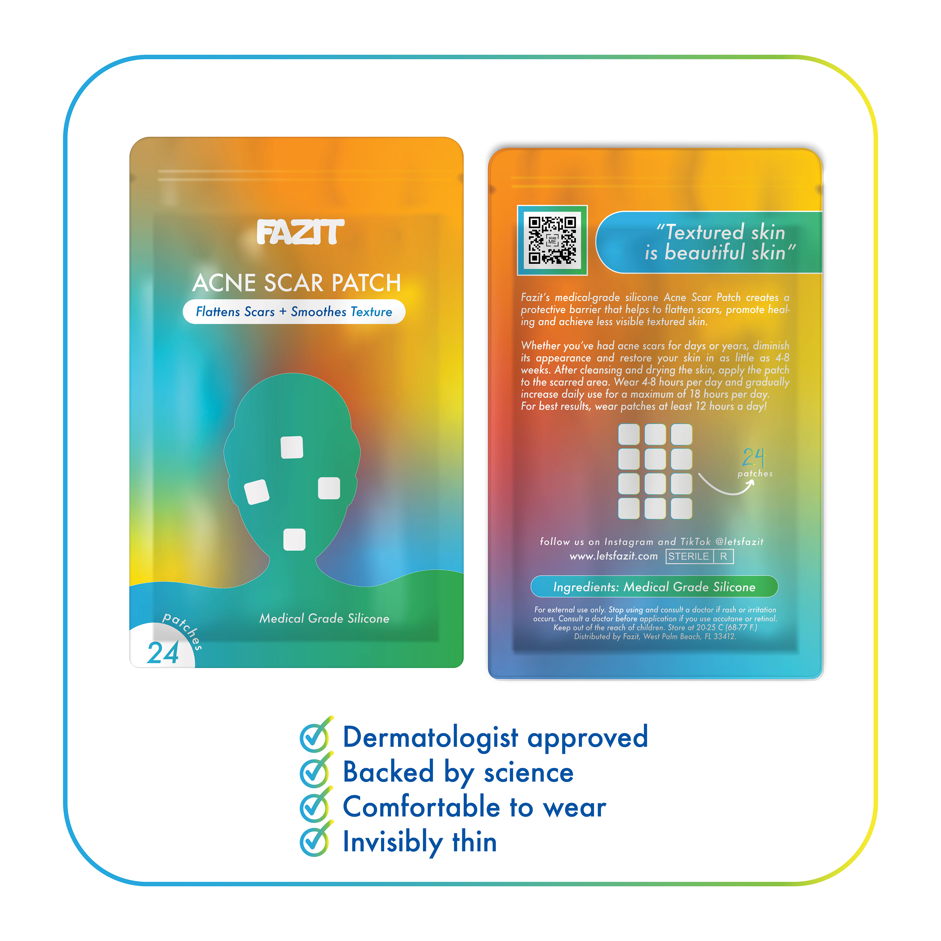 Fazit Acne Scar Patches for face, bikini, and body: 48