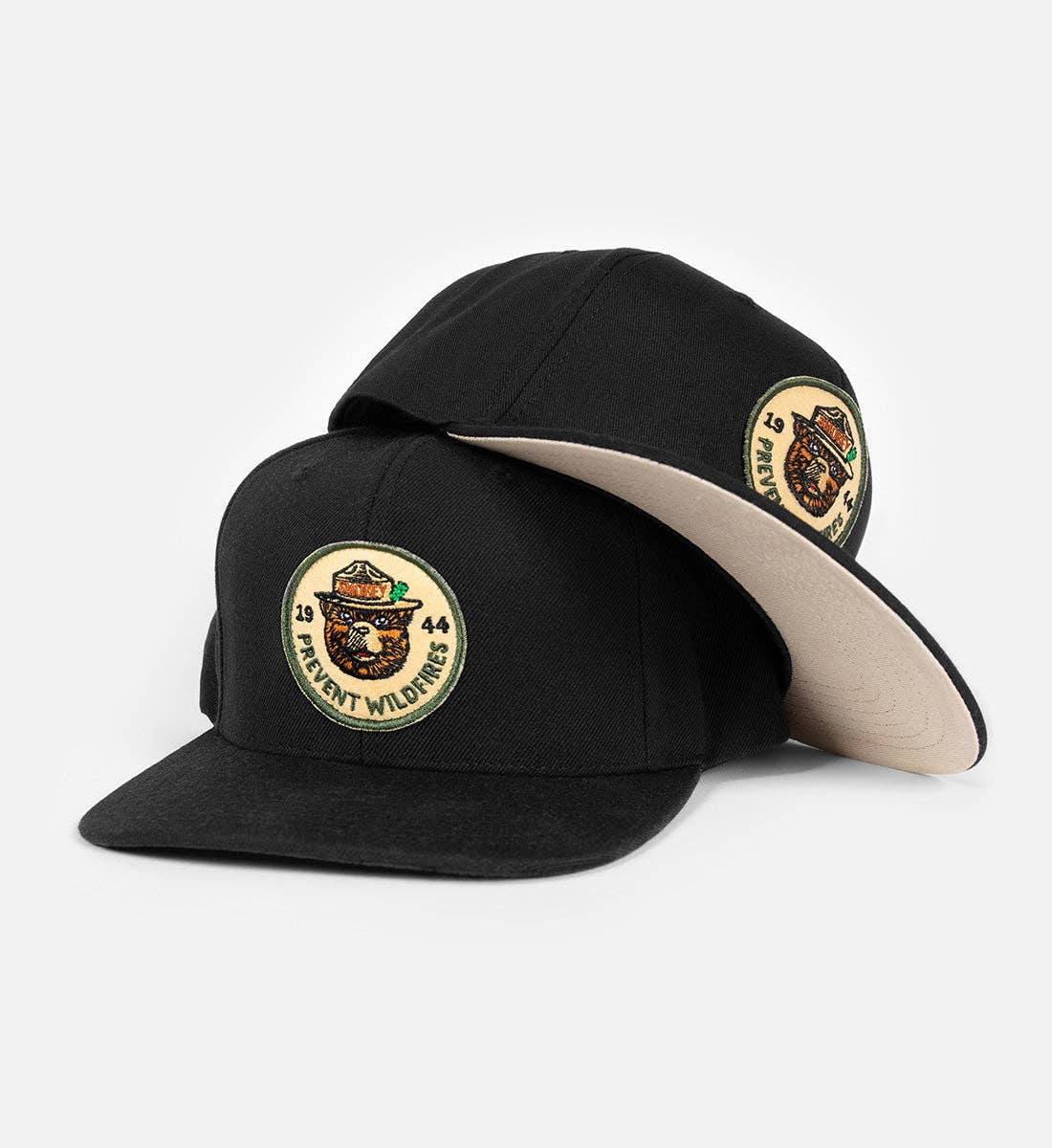 Smokey Bear Ranger Flat Bill Hat - Black