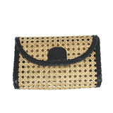 Ainsley Cane and Leather Crossbody Bag - Black