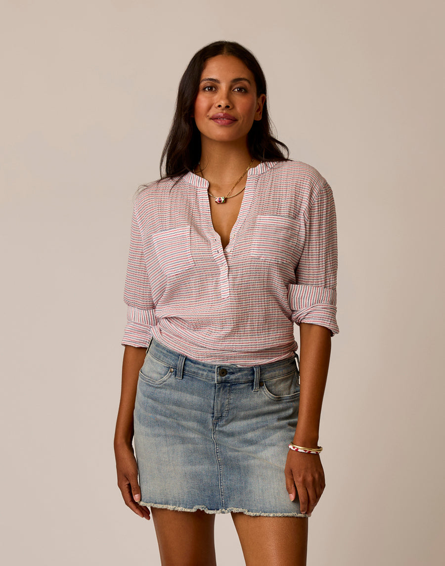 Dylan Gauze Shirt - Captain Stripe