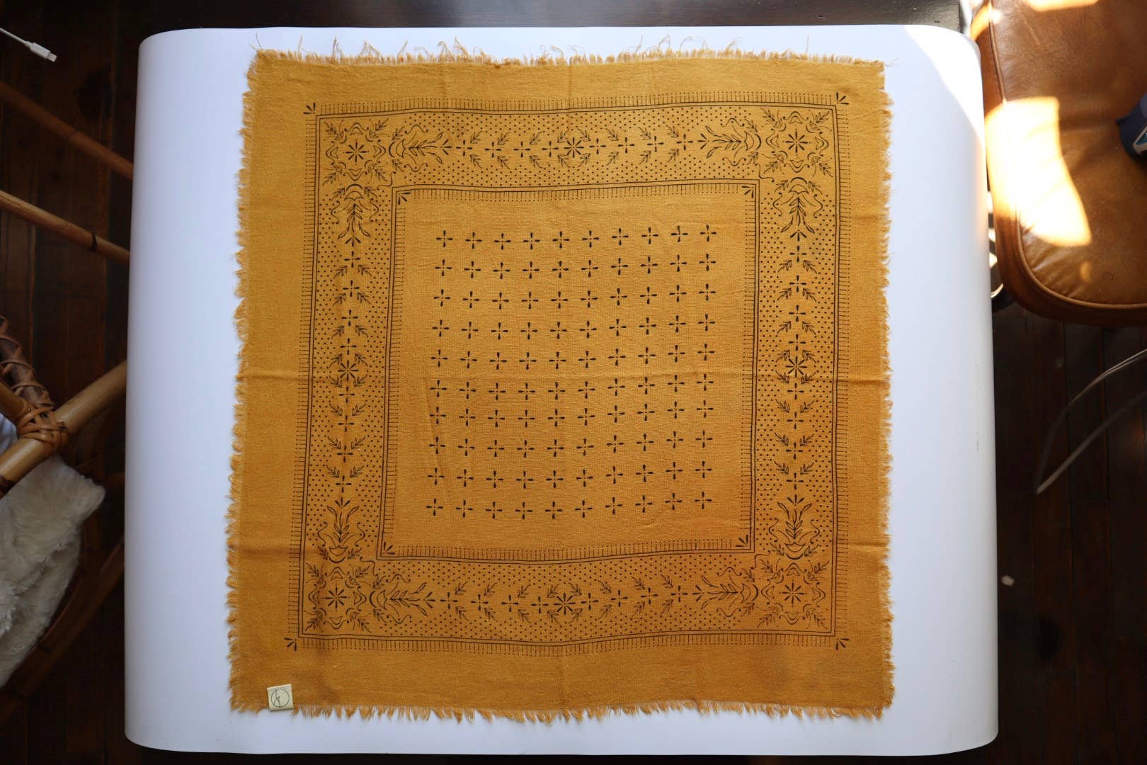 Desert Gold Classic Print Naturally Dyed Bandana