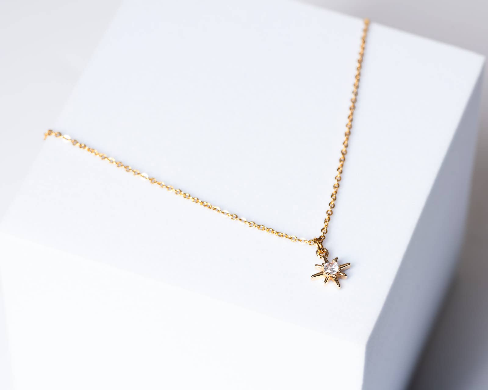 Dainty CZ Starburst Necklace